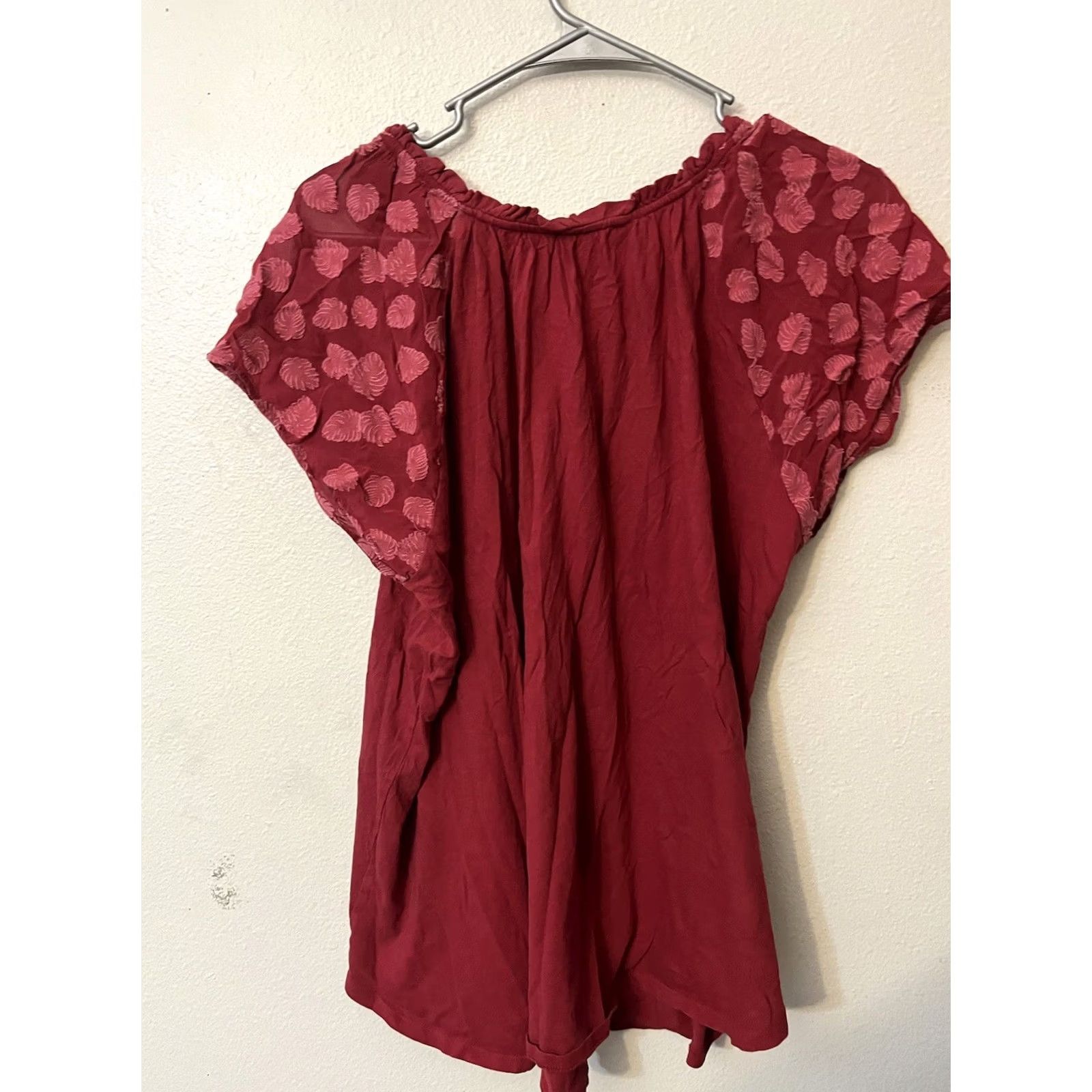 Loft LOFT Blouse Womens XL Pink Floral Button Back Puff Sleeve Romantic Shirt Girls Womens Size XL / US 12-14 / IT 48-50 - 3 Thumbnail