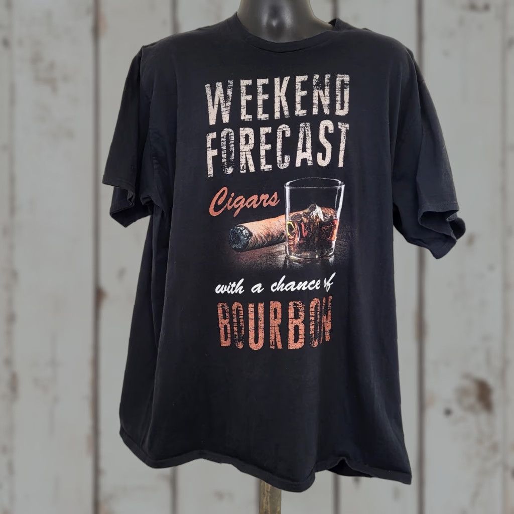 Port & Company Port & Company Shirt Mens XXL Black Weekend Forecast Cigars with Chance Bourbon Causal Size US XXL / EU 58 / 5 - 1 Thumbnail