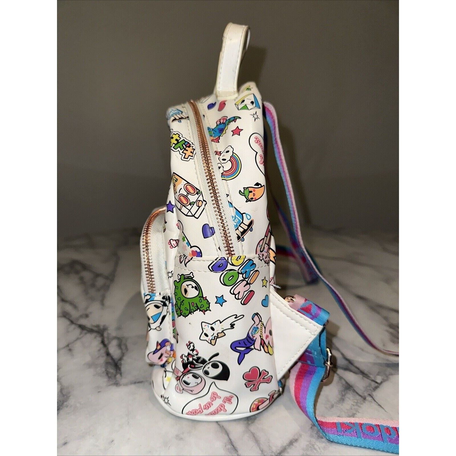 tokidoki 2018 RARE Tokidoki Denim Daze White Mini Backpack Vinyl Toy Size ONE SIZE - 5 Thumbnail
