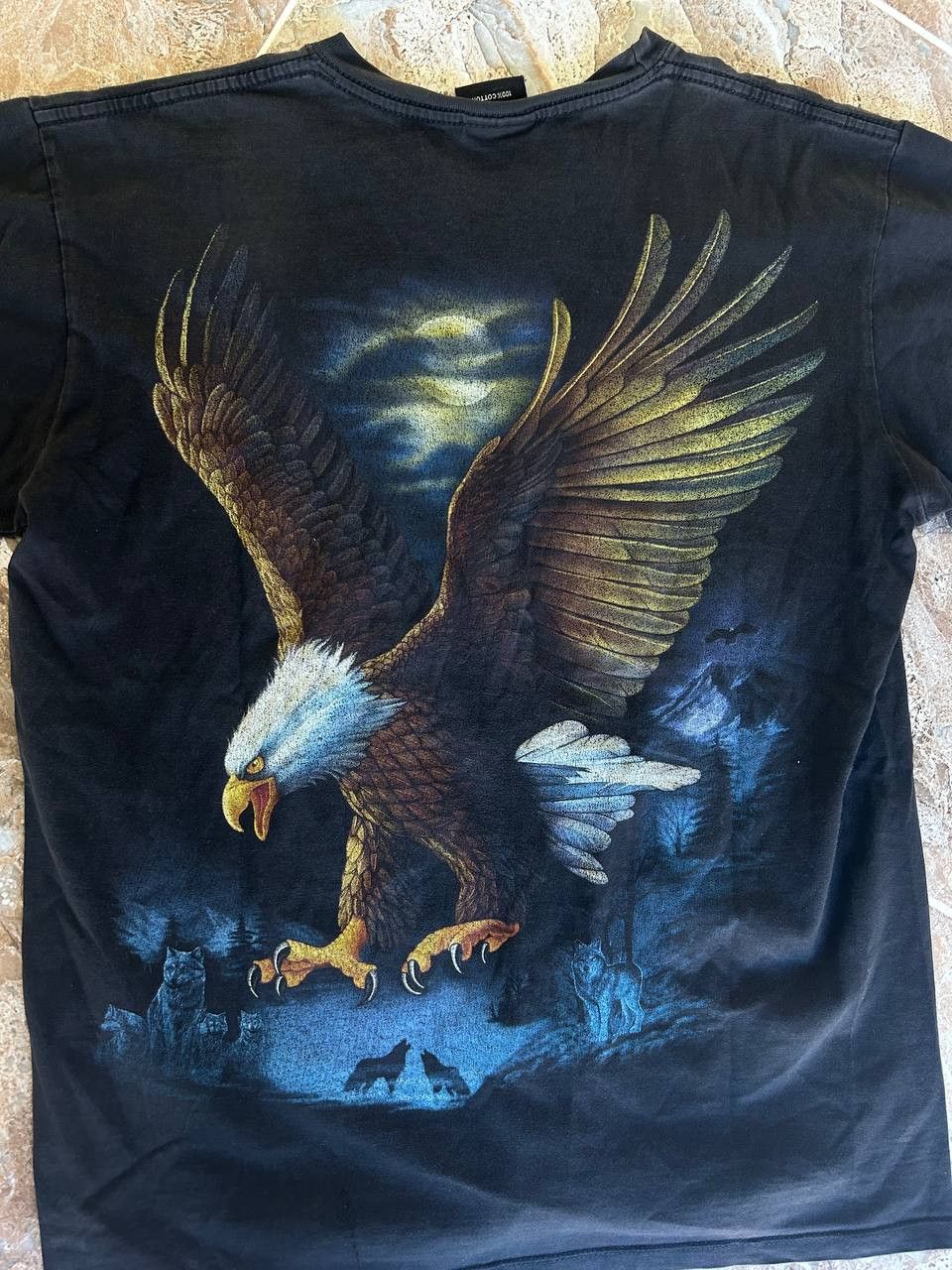 Vintage Vintage 90s Eagle 3D print T-shirt Harley Davidson style aop Size US L / EU 52-54 / 3 - 2 Thumbnail