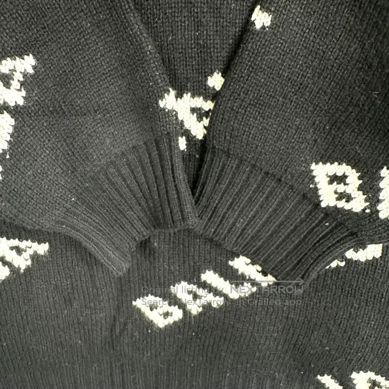 Balenciaga Balenciaga Black Full Bullet Screen Logo Sweater Size US XXS / EU 40 - 7 Thumbnail
