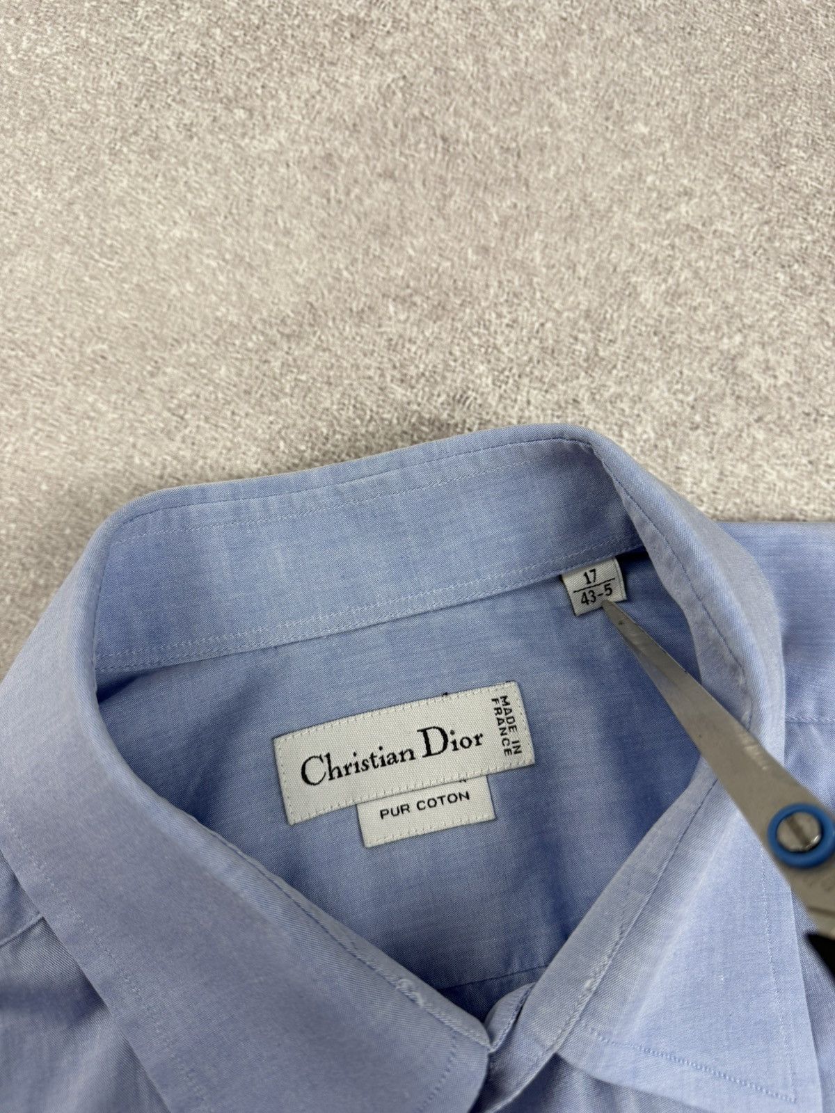 Dior Christian Dior Cotton Long Sleeve Shirt Blue Size 17 43-5 Size US XXL / EU 58 / 5 - 6 Thumbnail