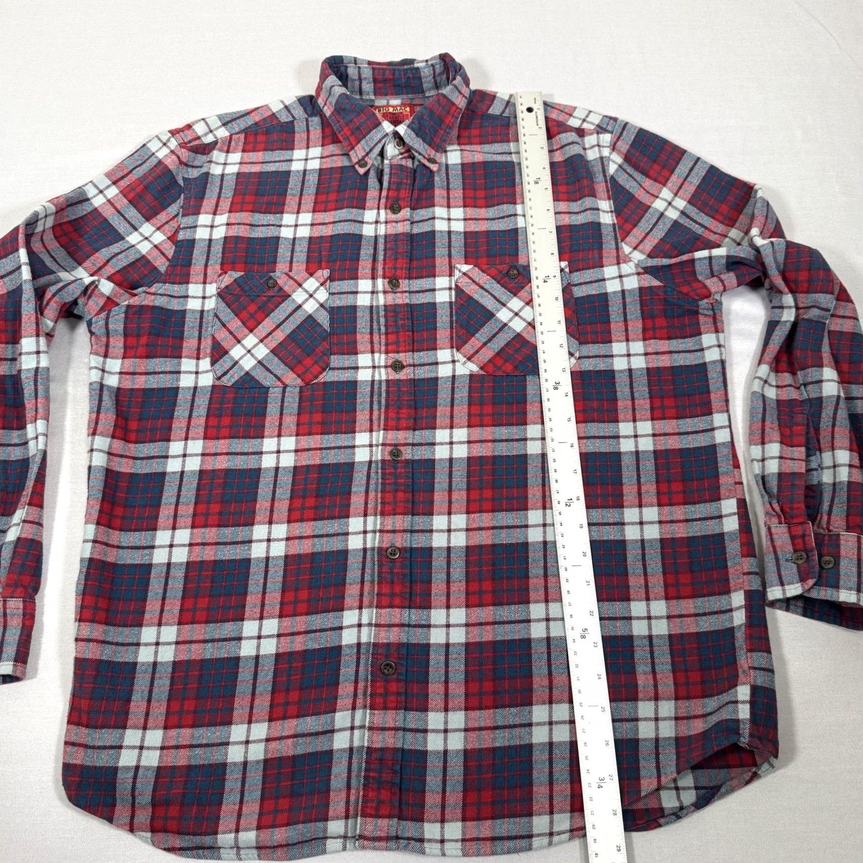 JCPenney VINTAGE Big Mac Shirt Mens Large Blue Red Flannel Plaid JC Penney Button Up 90s Size US L / EU 52-54 / 3 - 7 Thumbnail