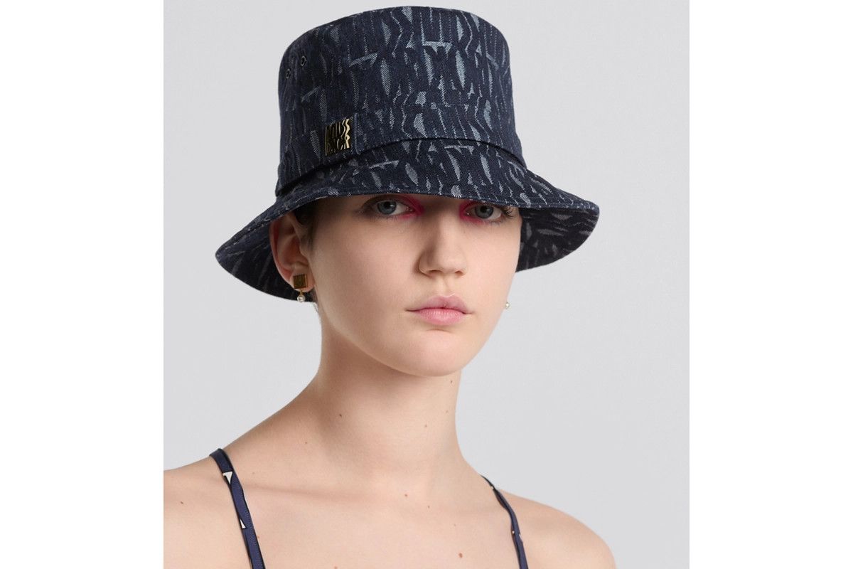 Dior o1bcso1str0226 Size:OS/Allover Small Brim Bucket Hat in Blue Size ONE SIZE - 6 Thumbnail