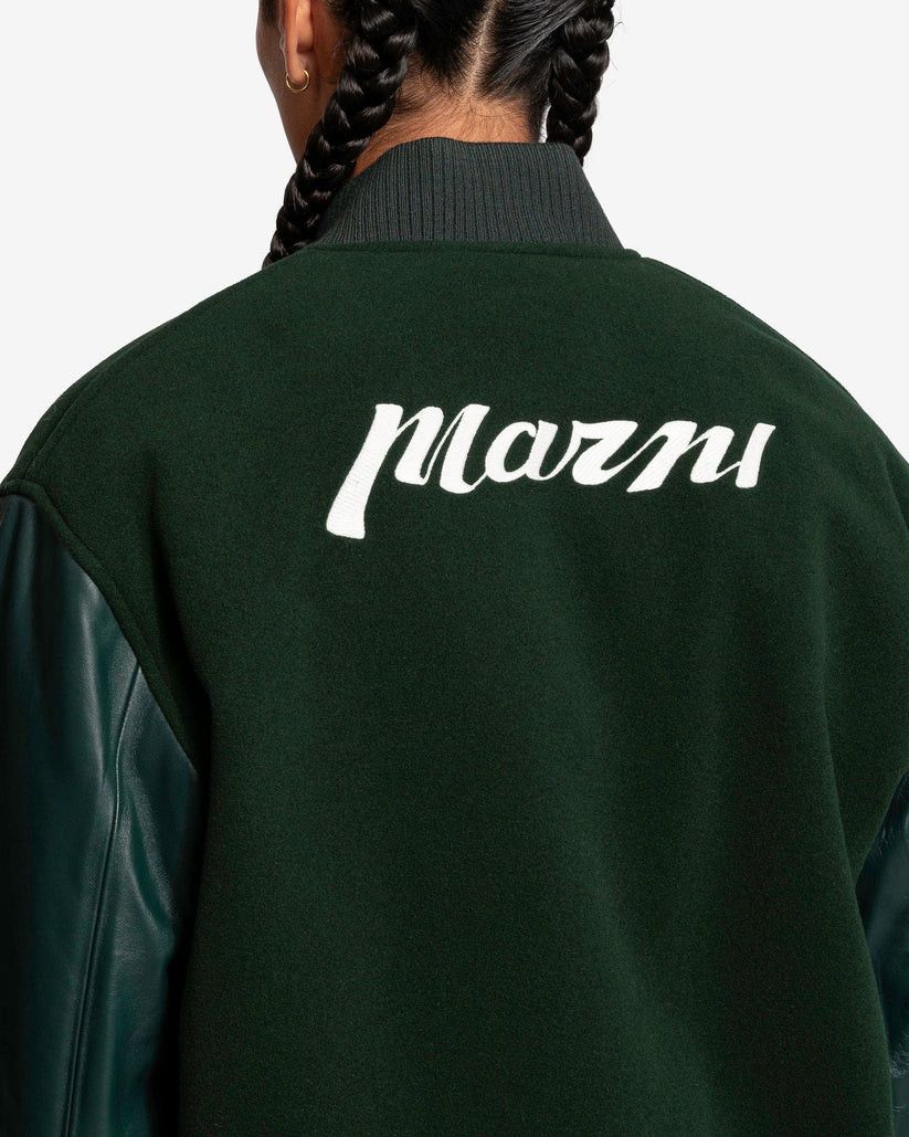 Marni oc11z1024 Soft Wool Felt Bomber in Spherical Green Size US S / EU 44-46 / 1 - 5 Thumbnail