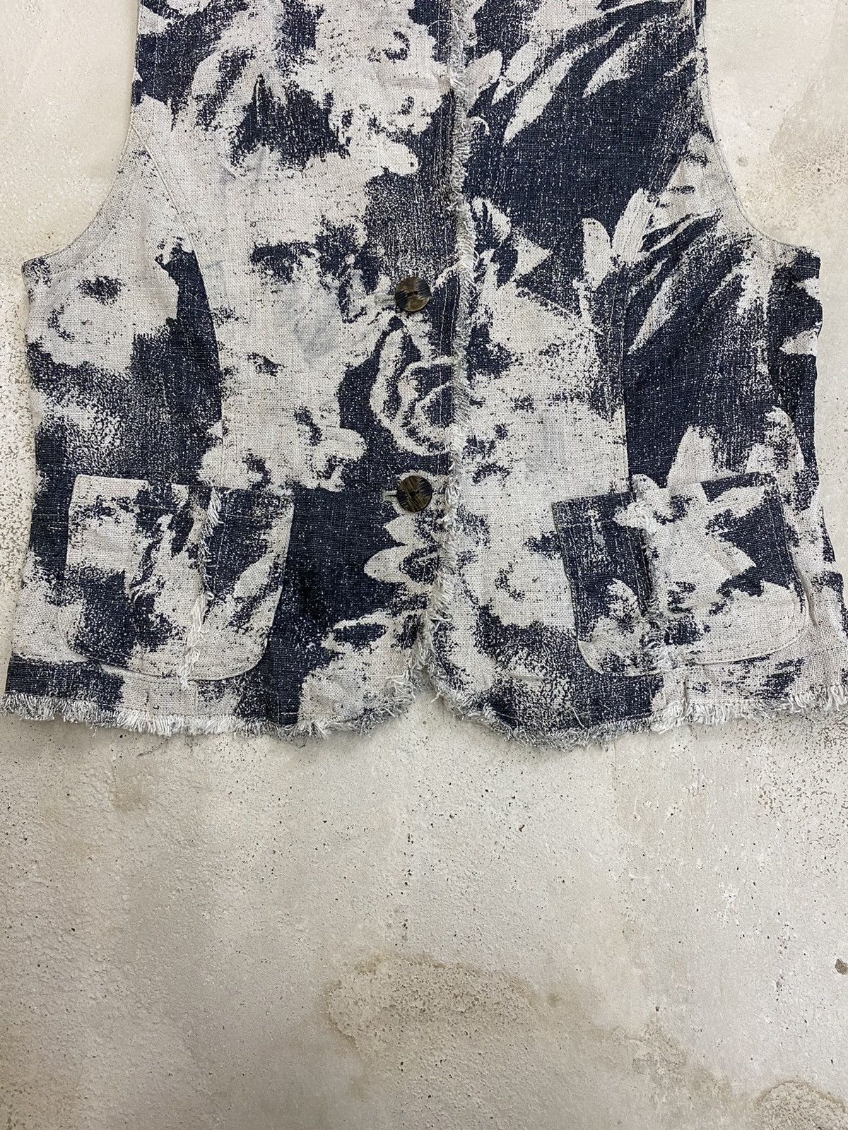 If Six Was Nine × Japanese Brand × Le Grande Bleu (L.G.B.) Vintage Vests AL Bacher Japan Brand Art Floral Sackcloth Size US S / EU 44-46 / 1 - 4 Thumbnail