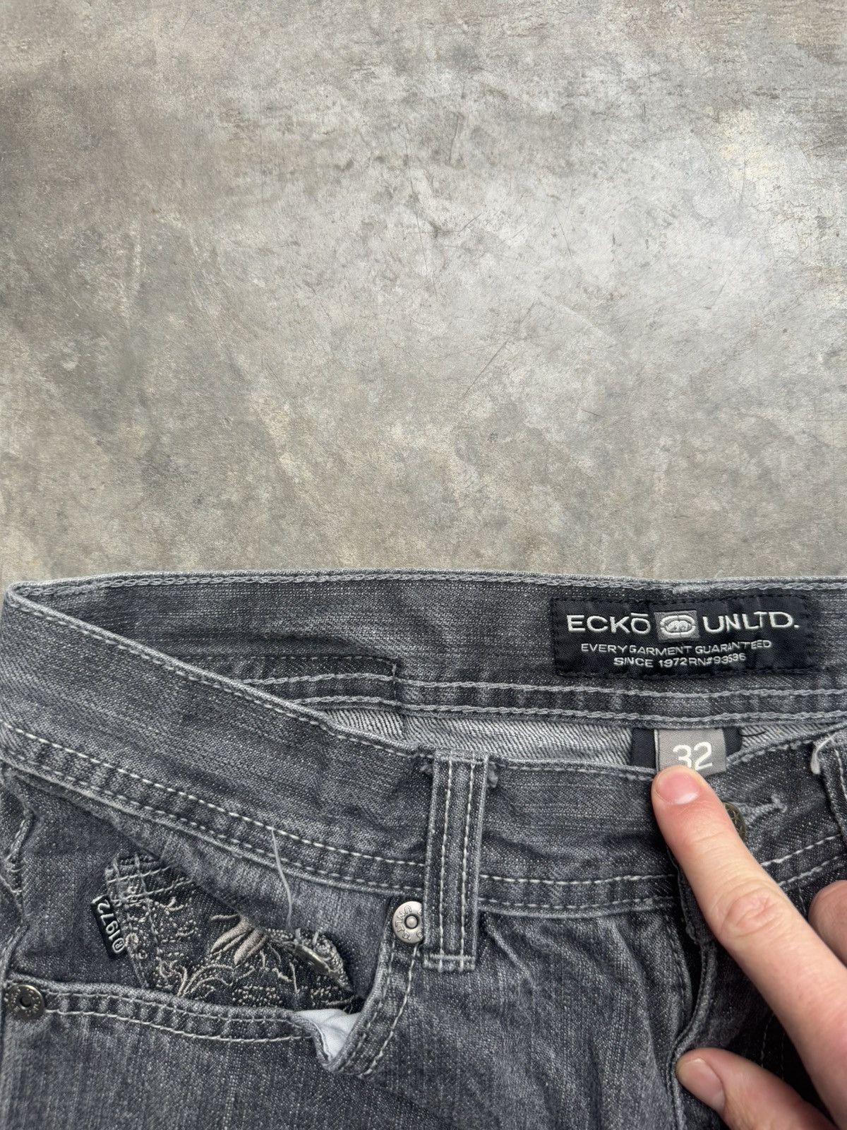 Ecko Unltd. × Vintage Vintage 90’s/Y2K Ecko Unltd. Baggy Skater Denim Embroidered Size US 30 / EU 46 - 5 Thumbnail