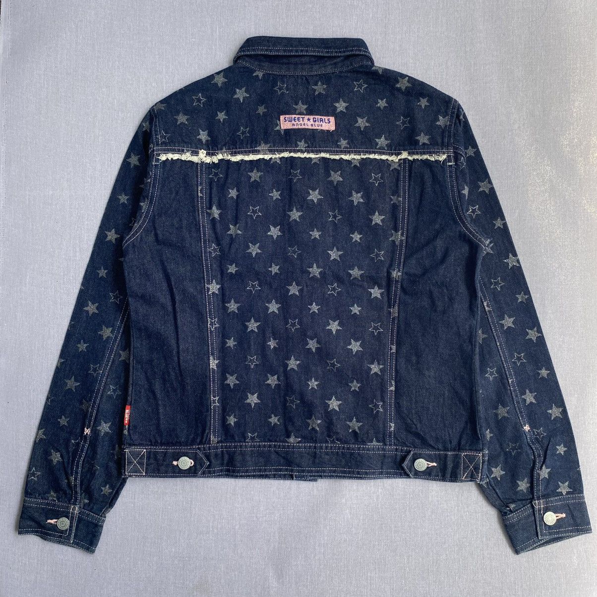 Angel Blue × Japanese Brand 1990s Angel Blue - Full Star Trucker Jacket Size US L / EU 52-54 / 3 - 2 Thumbnail