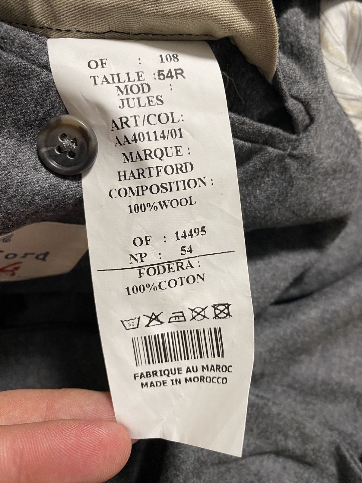 Hartford Hartford Wool Single Breasted Two Button Unlined Blazer L/XL Size 54R - 3 Thumbnail