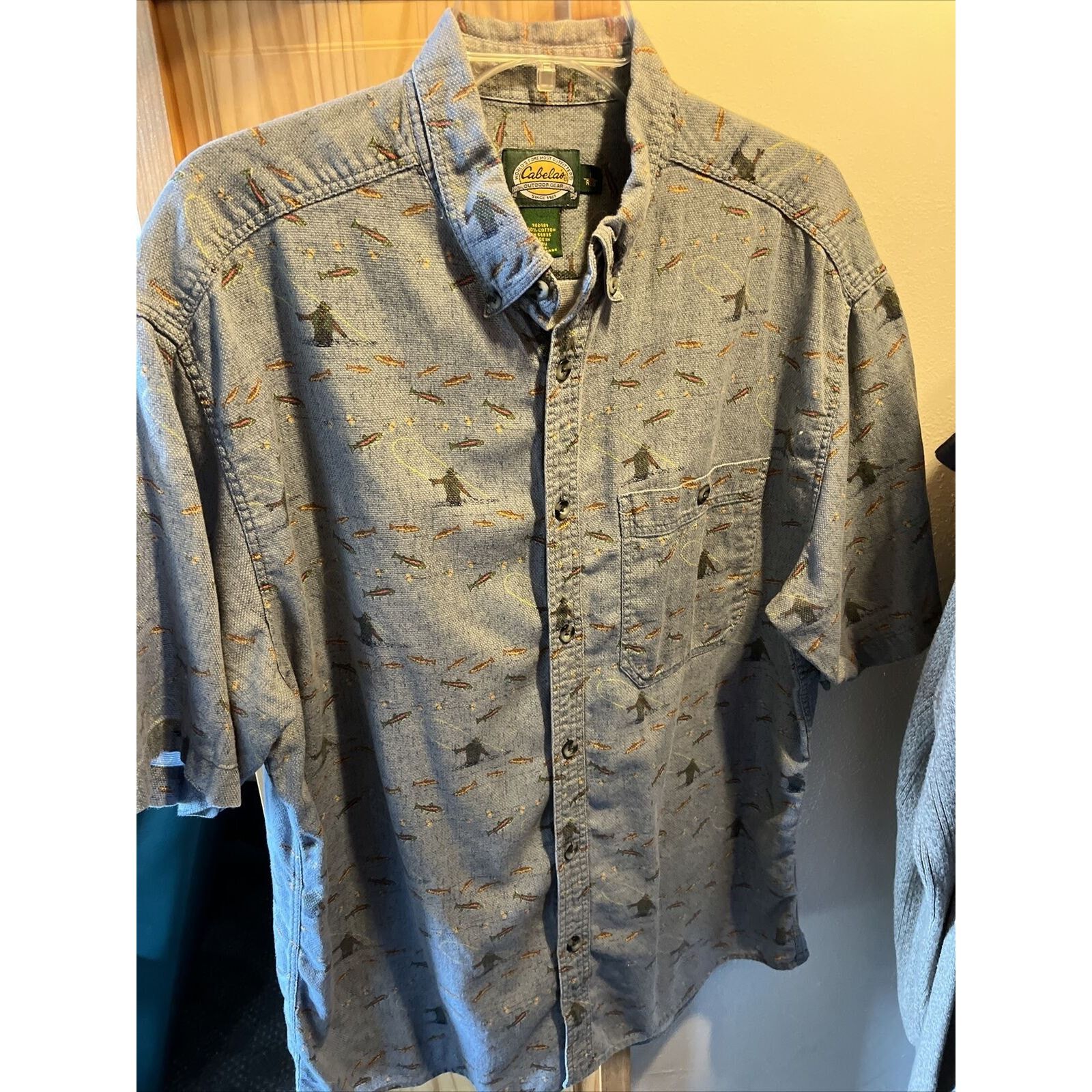 Cabelas Cabelas Shirt Men’s L Button Blue Fish All Over Print Cotton Size US L / EU 52-54 / 3 - 10 Thumbnail