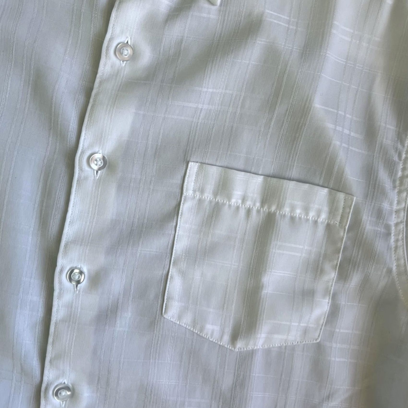 Vintage VINTAGE Michael Brandon Shirt Mens Large White Solid Short Sleeve Button Up Size US L / EU 52-54 / 3 - 2 Thumbnail