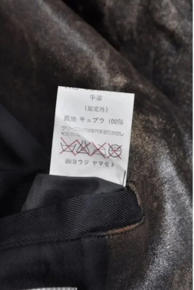 Yohji Yamamoto Yohji Yamamoto Pour Homme Distressed Leather Coat (Rare) Size US M / EU 48-50 / 2 - 10 Thumbnail