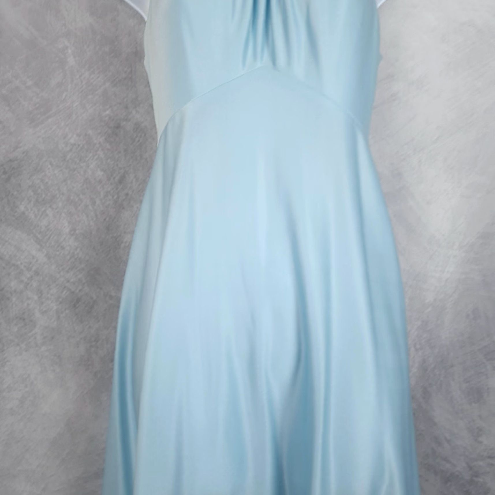 Vintage VINTAGE Satin Maxi Dress Womens 8 Blue Halter Strappy Romantic Whimsy Fairy 70s Size M / US 6-8 / IT 42-44 - 6 Thumbnail