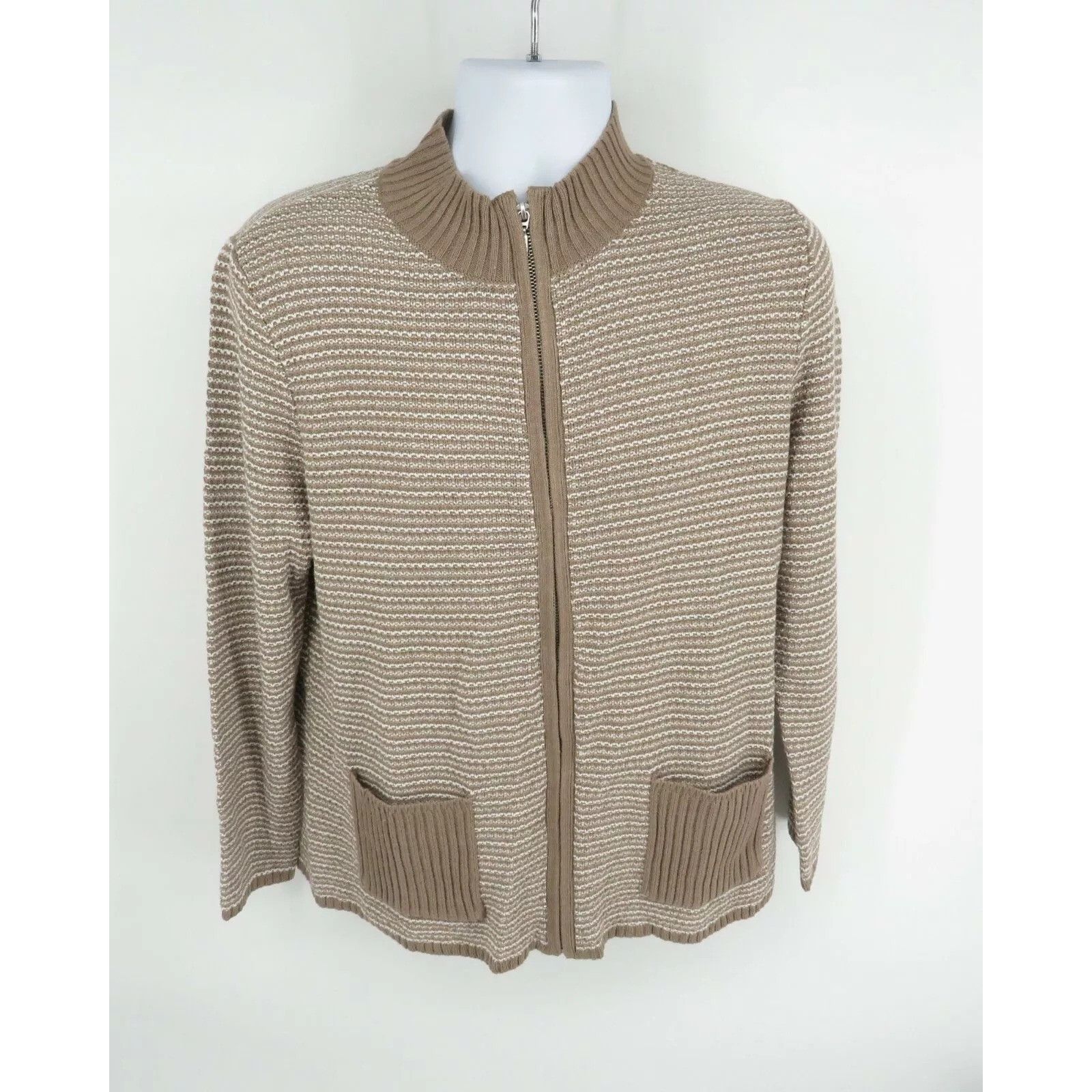Other Karen Scott Women's Zip PXL Chestnut Cardigan Sweater NWT $4 Size XL / US 12-14 / IT 48-50 - 1 Thumbnail