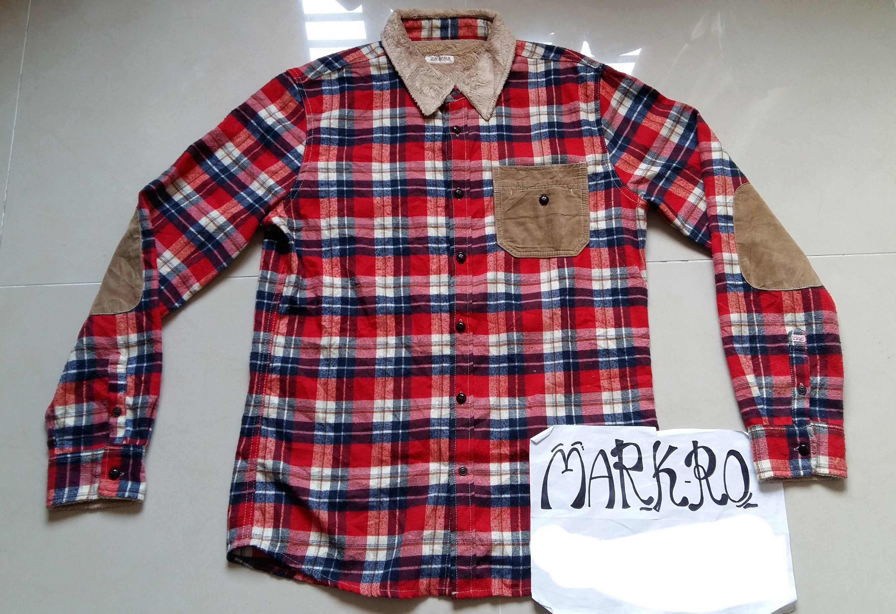 image of Flannel Nice Flanel 291295 in Red/Cream/Blue, Men's (Size Medium)