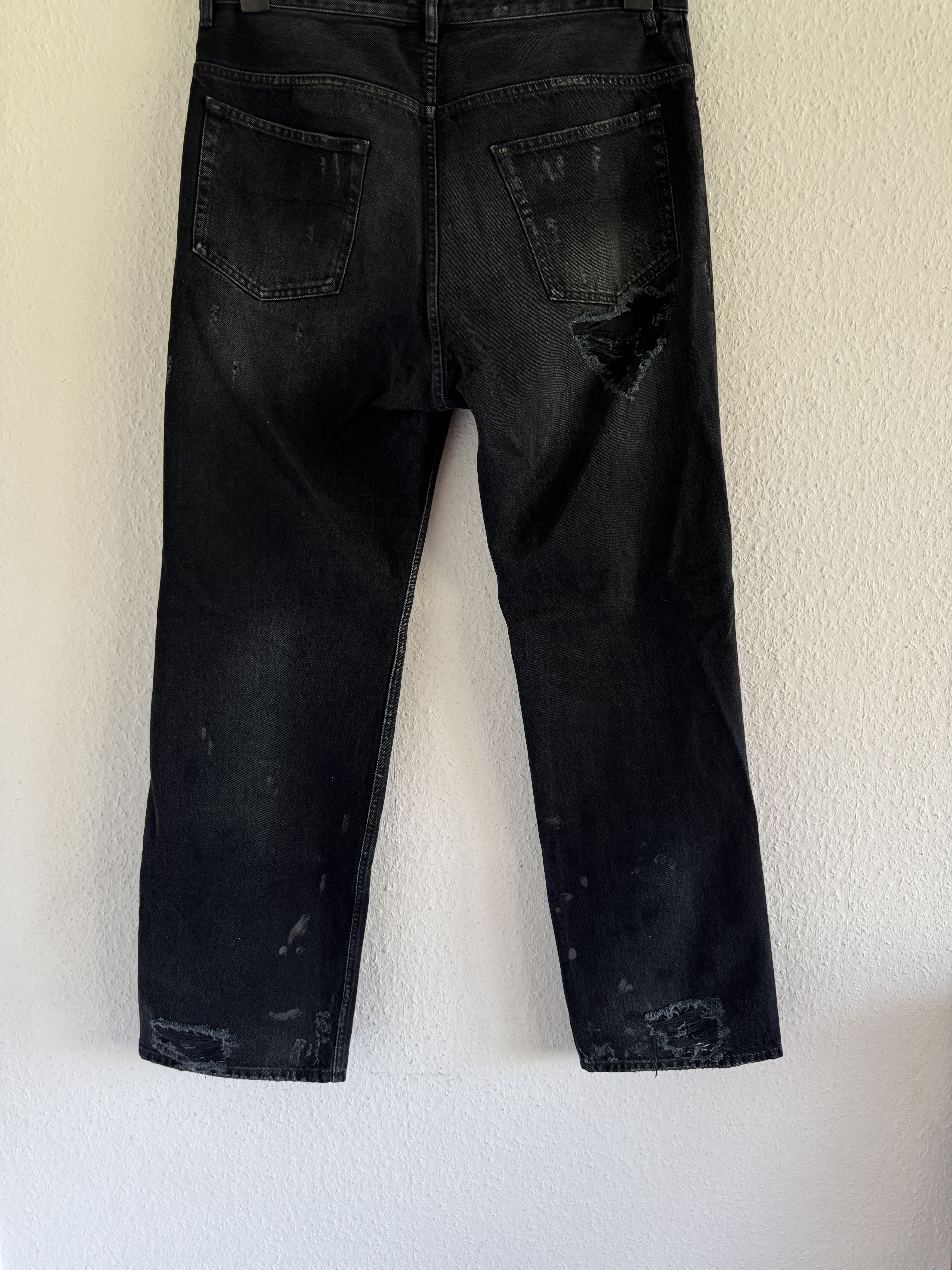 Balenciaga Destroyed Black Denim Jeans Size US 34 / EU 50 - 10 Thumbnail