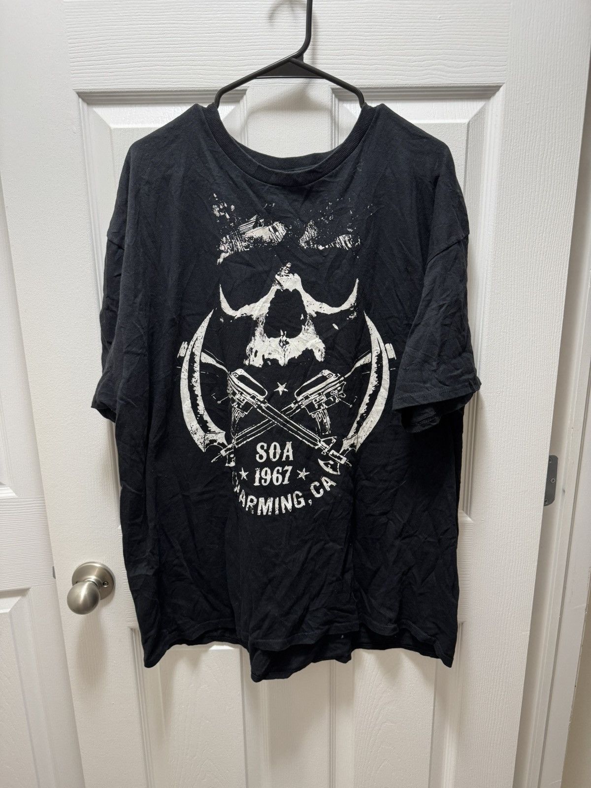 Vintage Sons of Anarchy SOA Vintage Skull Gun M-16 AR Samcro Shirt Size US XXL / EU 58 / 5 - 1 Thumbnail