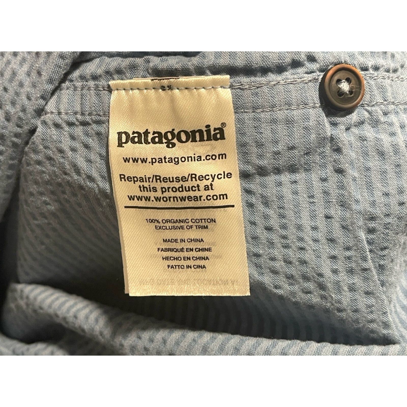 Patagonia Patagonia Shirt Mens XL Blue Stripe Wave Weave Organic Cotton Chest Pocket Button-Up Casual Size US XL / EU 56 / 4 - 6 Thumbnail