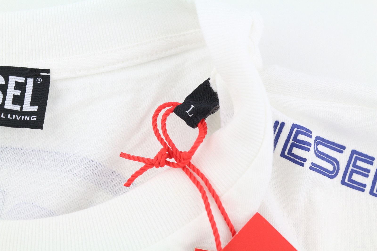 Diesel T-JUST-LS-E6 L White Crew Logo T-Shirt 41152 Size US L / EU 52-54 / 3 - 10 Thumbnail