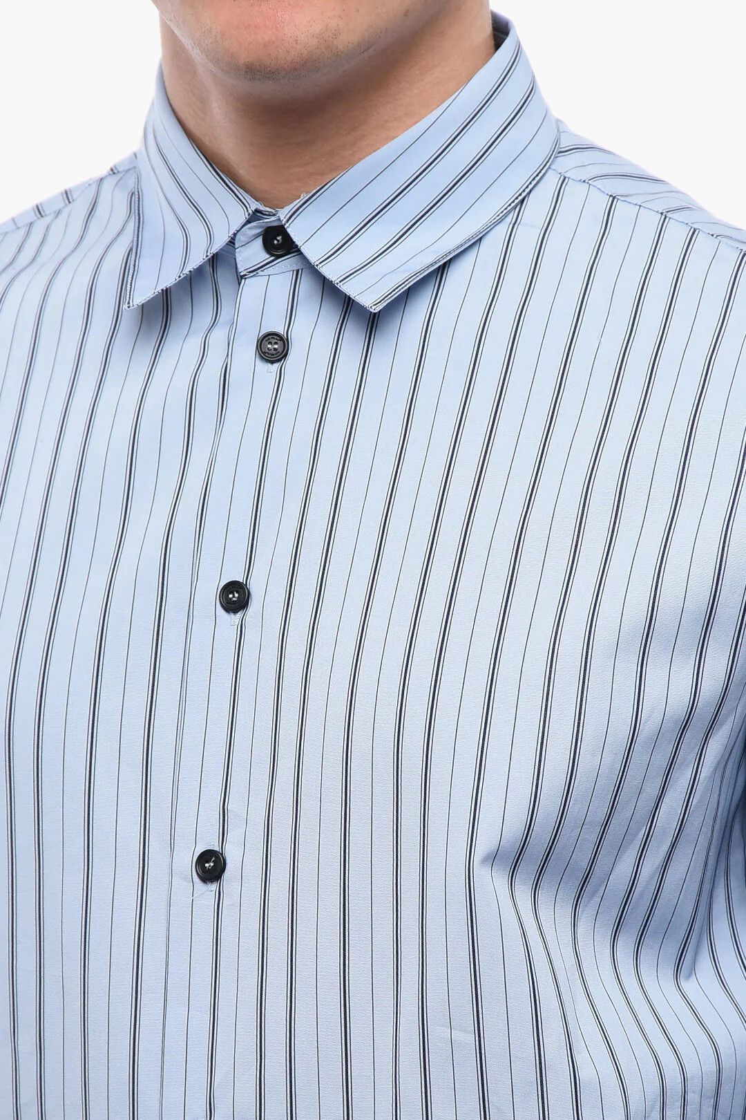 Off-White og1mm0526 Poplin Shirt in Blue/Black Size US M / EU 48-50 / 2 - 3 Thumbnail
