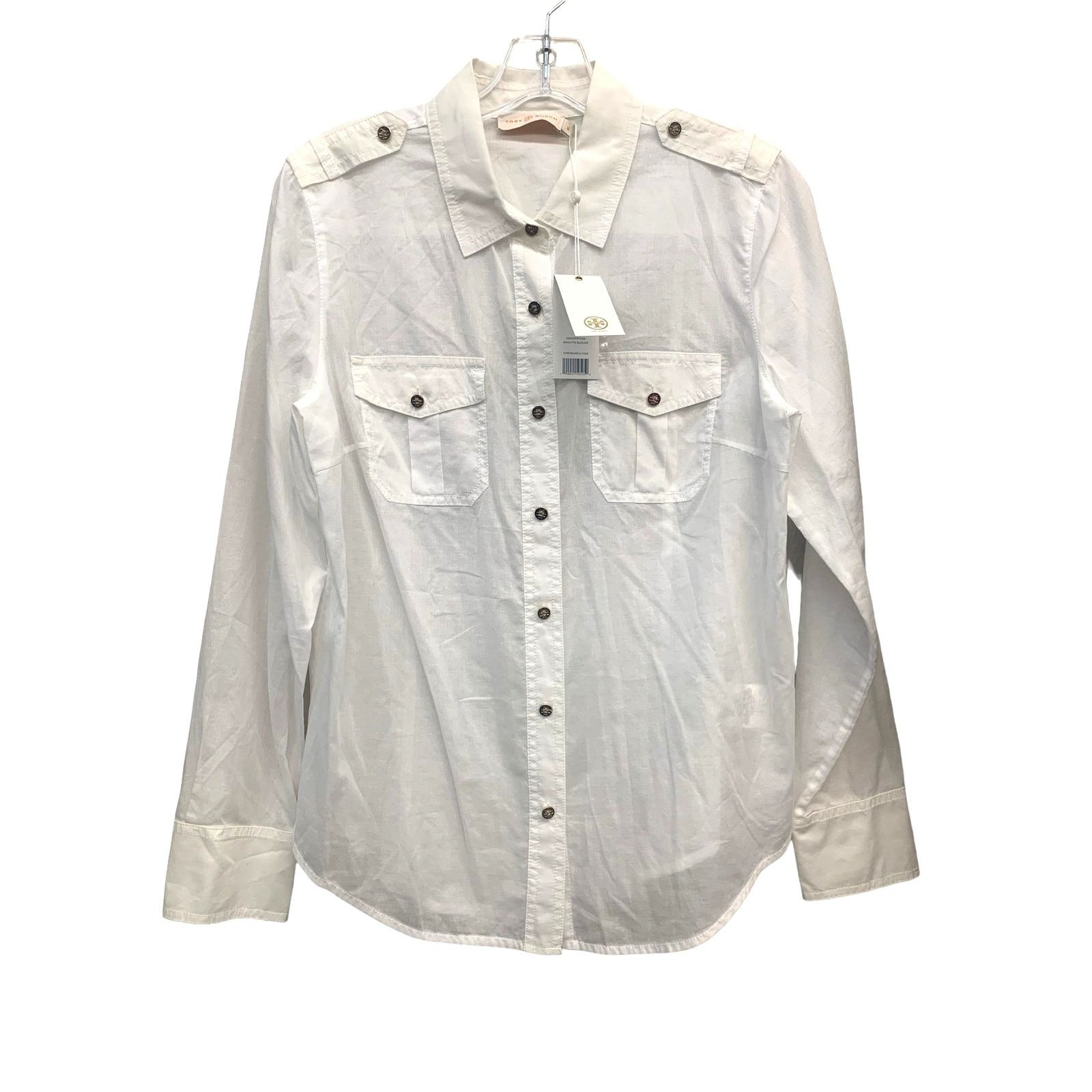 Tory Burch NWT Tory Burch White Button Up Shirt Brigette Shirt sz 10 Size L / US 10 / IT 46 - 2 Thumbnail