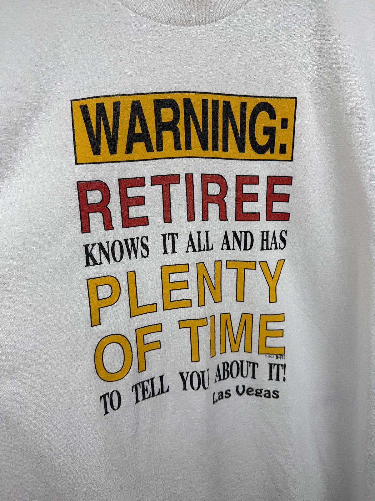 Hanes 🇺🇸 Vintage 1992 Warning Retiree Know It All And Has Plenty Te Size US XL / EU 56 / 4 - 4 Thumbnail