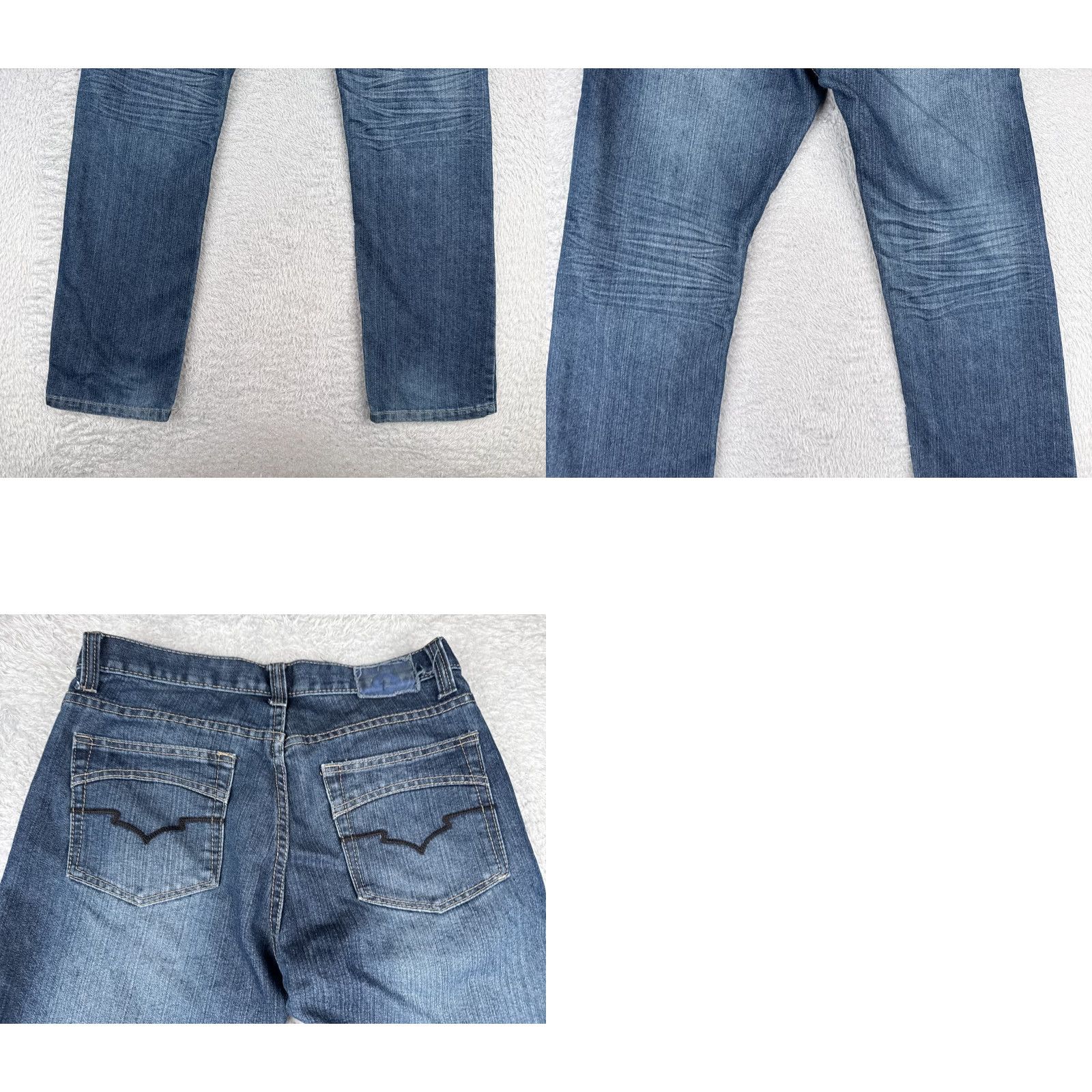 Vintage Seven Souls Jeans Girls 18 Blue Denim Bootcut Mid Rise 30x30 Embroidered 5-Pocket Regular Jeans Mens? Size 40" / US 18 - 10 Thumbnail