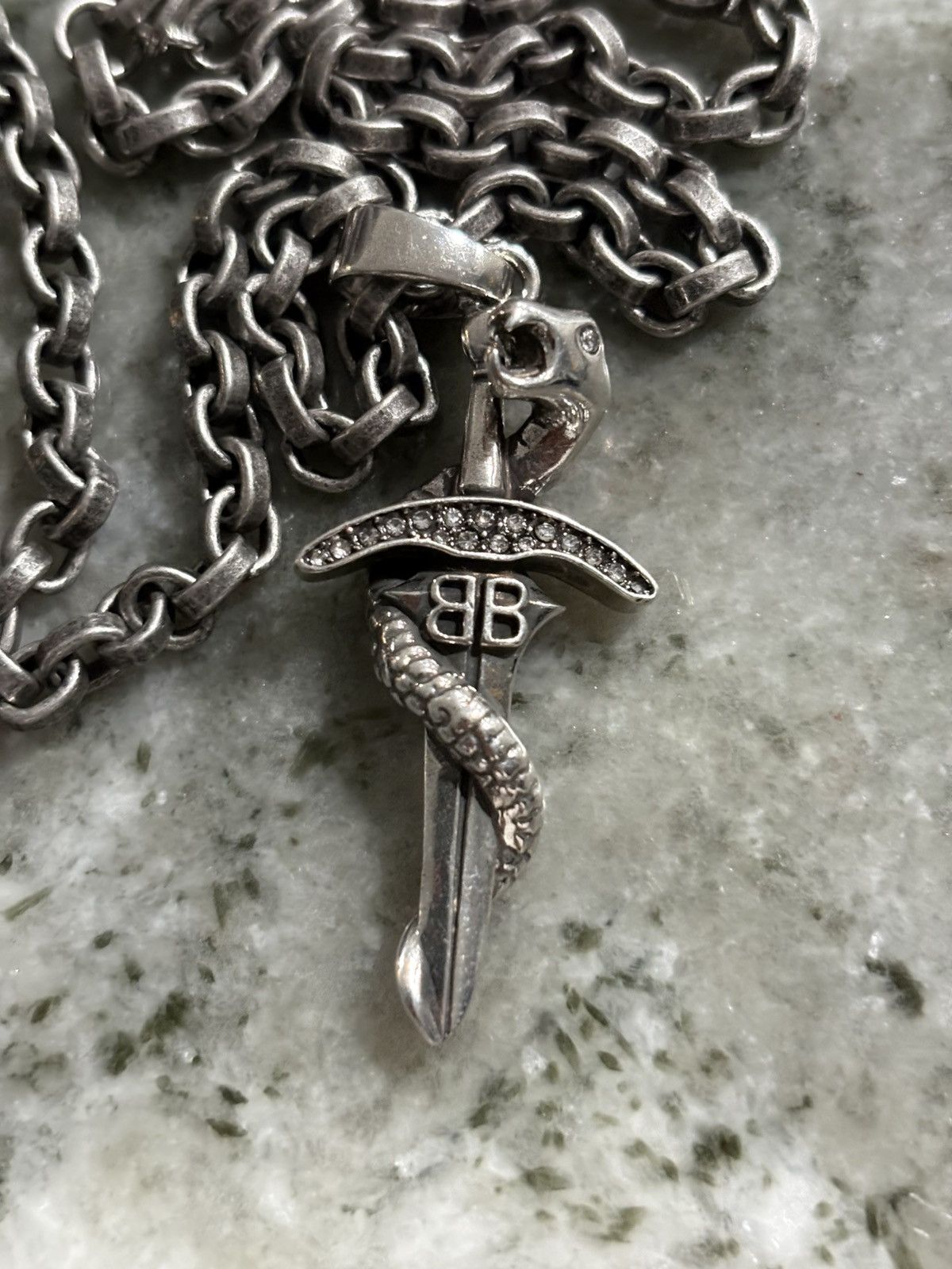 Balenciaga Balenciaga Snake Goth Necklace Silver | Grailed