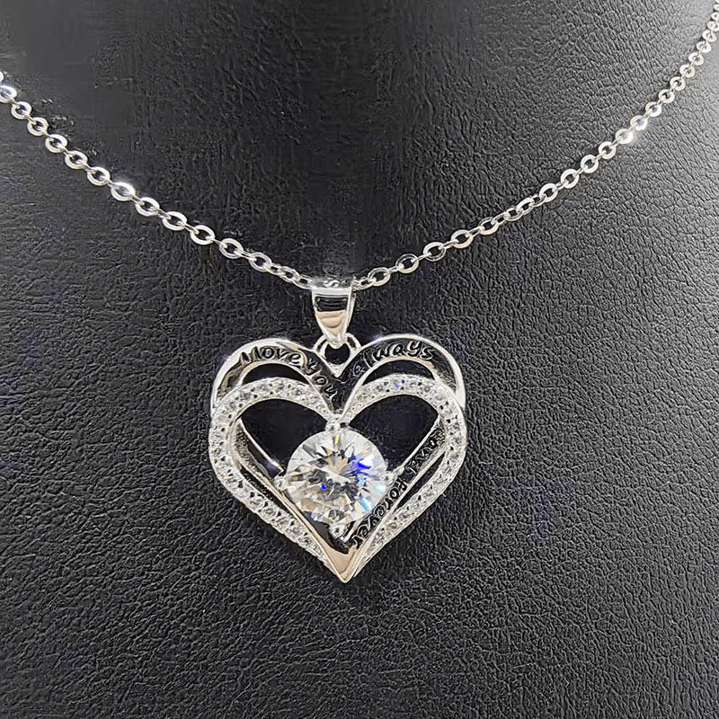 Other Sterling Silver Heart Moissanite Necklace Size ONE SIZE - 1 Thumbnail
