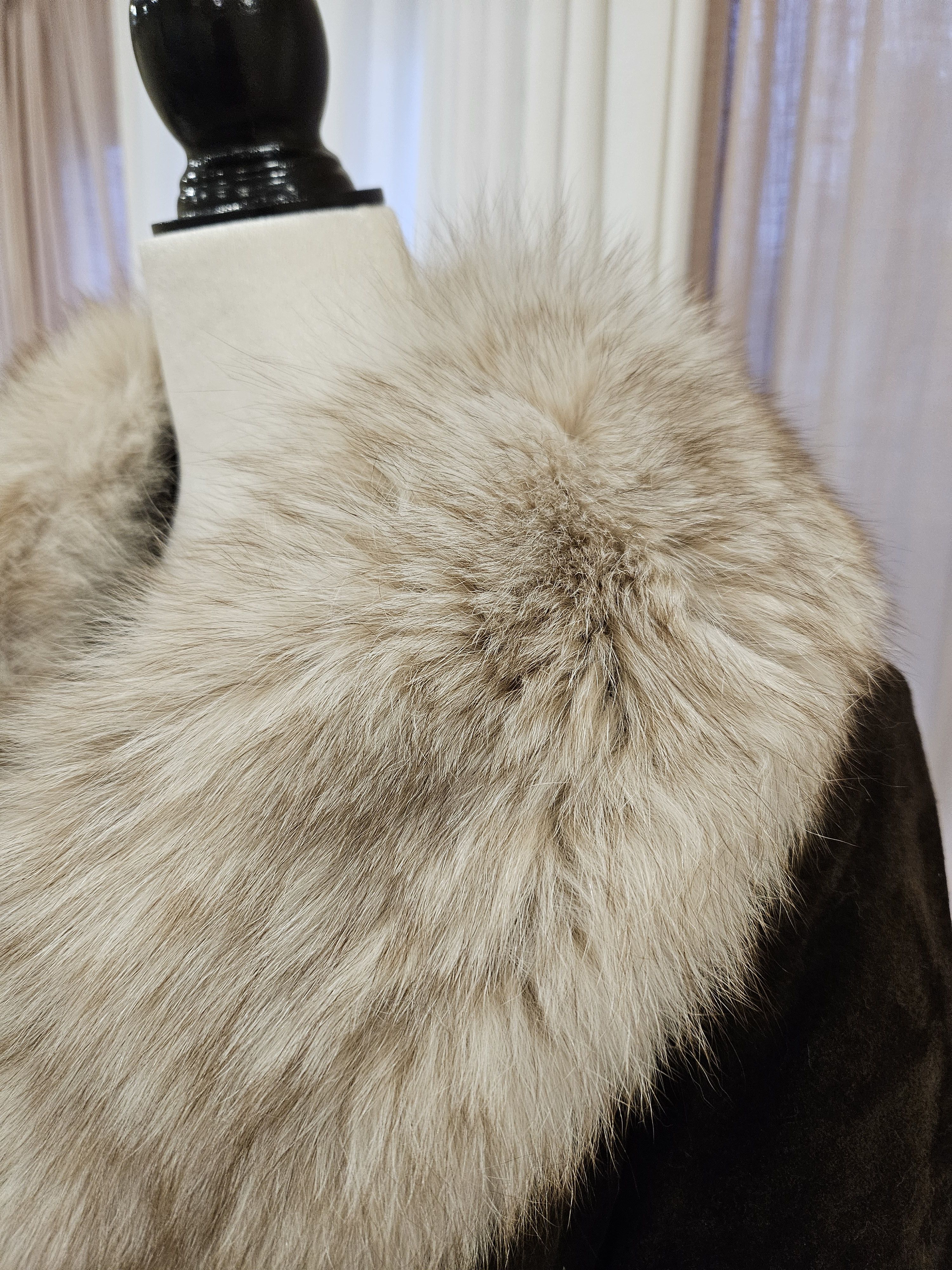 Vintage Vintage Suede Leather Fit-Flare Boho Princess Real Fur Coat Size M / US 6-8 / IT 42-44 - 22 Thumbnail