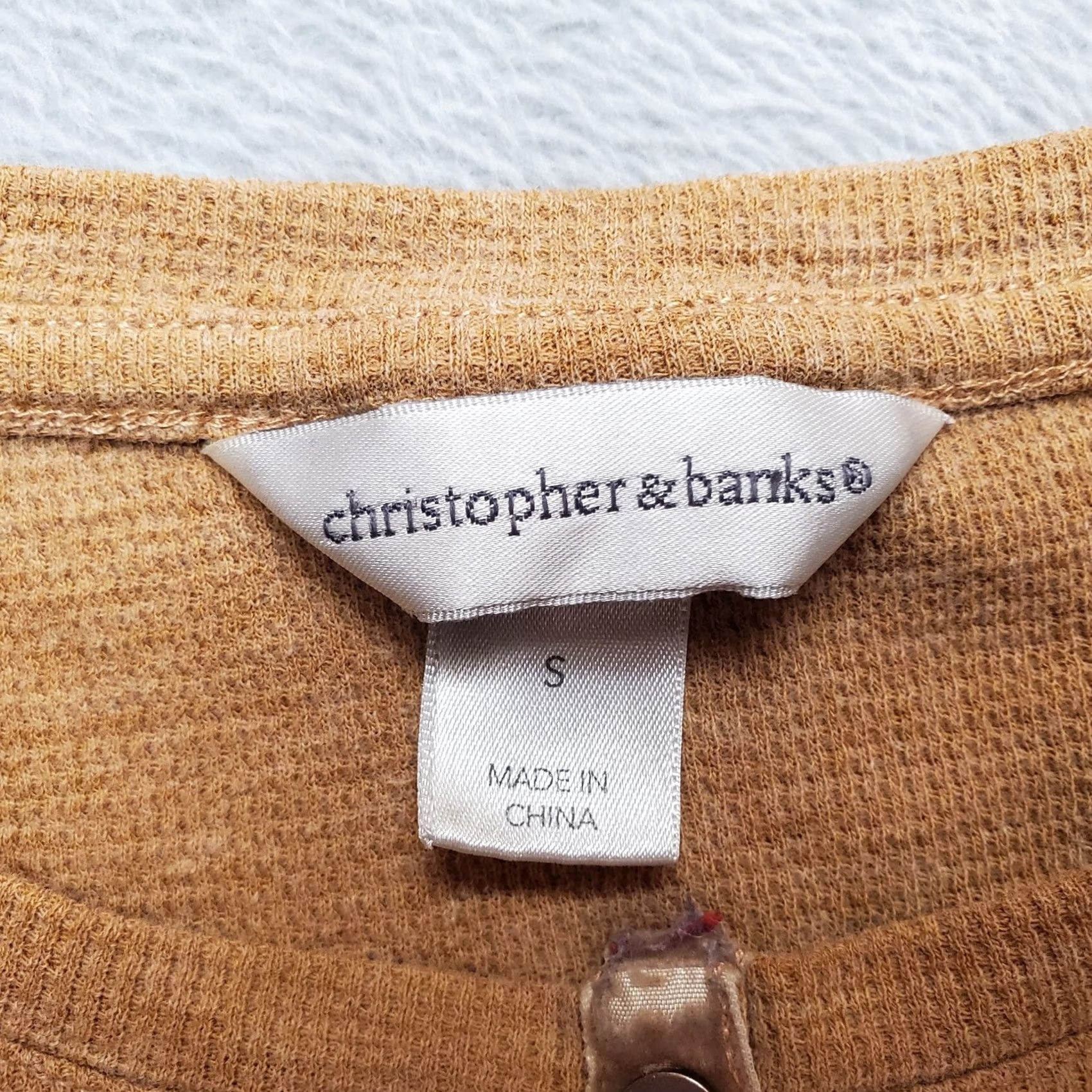 Vintage Christopher Banks Shirt Women Small Brown Henley Lace Top Casual Thermal Size S / US 4 / IT 40 - 2 Thumbnail