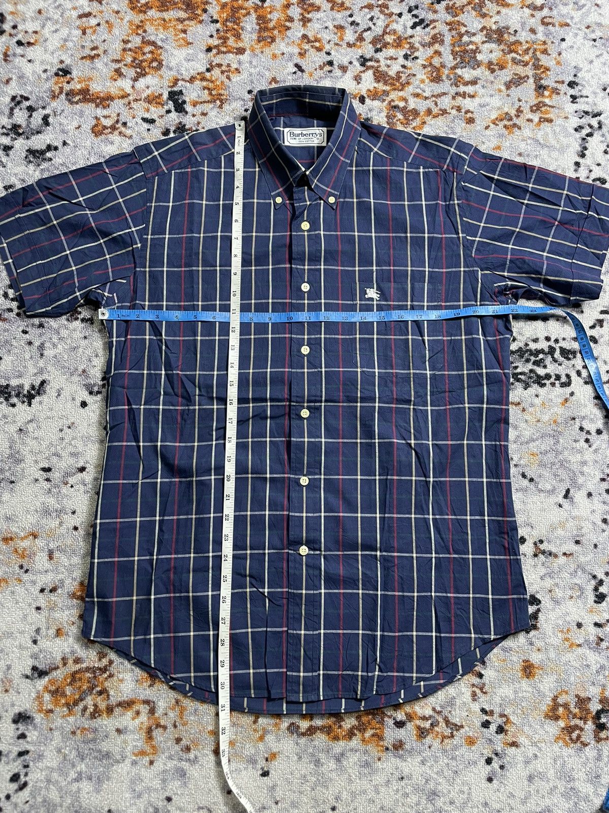 Burberry × Vintage Vintage Burbereys navy Nova Check short sleeve shirt Size US M / EU 48-50 / 2 - 8 Thumbnail