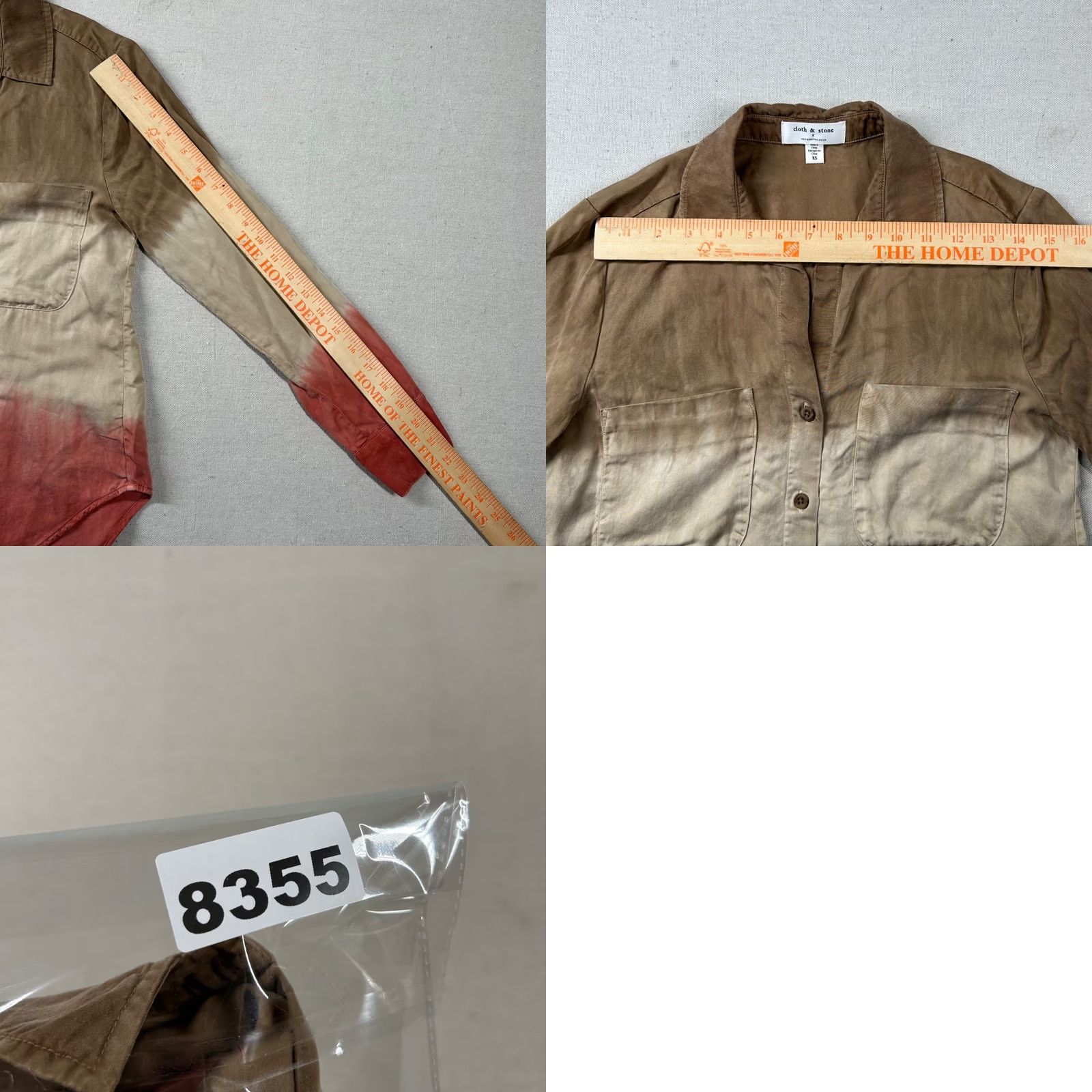 Anthropologie Cloth & Stone Shirt Womens XS Lyocell Gradient Anthropologie Button Up Collar Multicolor Colorblock Long Sleeve Size XS / US 0-2 / IT 36-38 - 8 Thumbnail