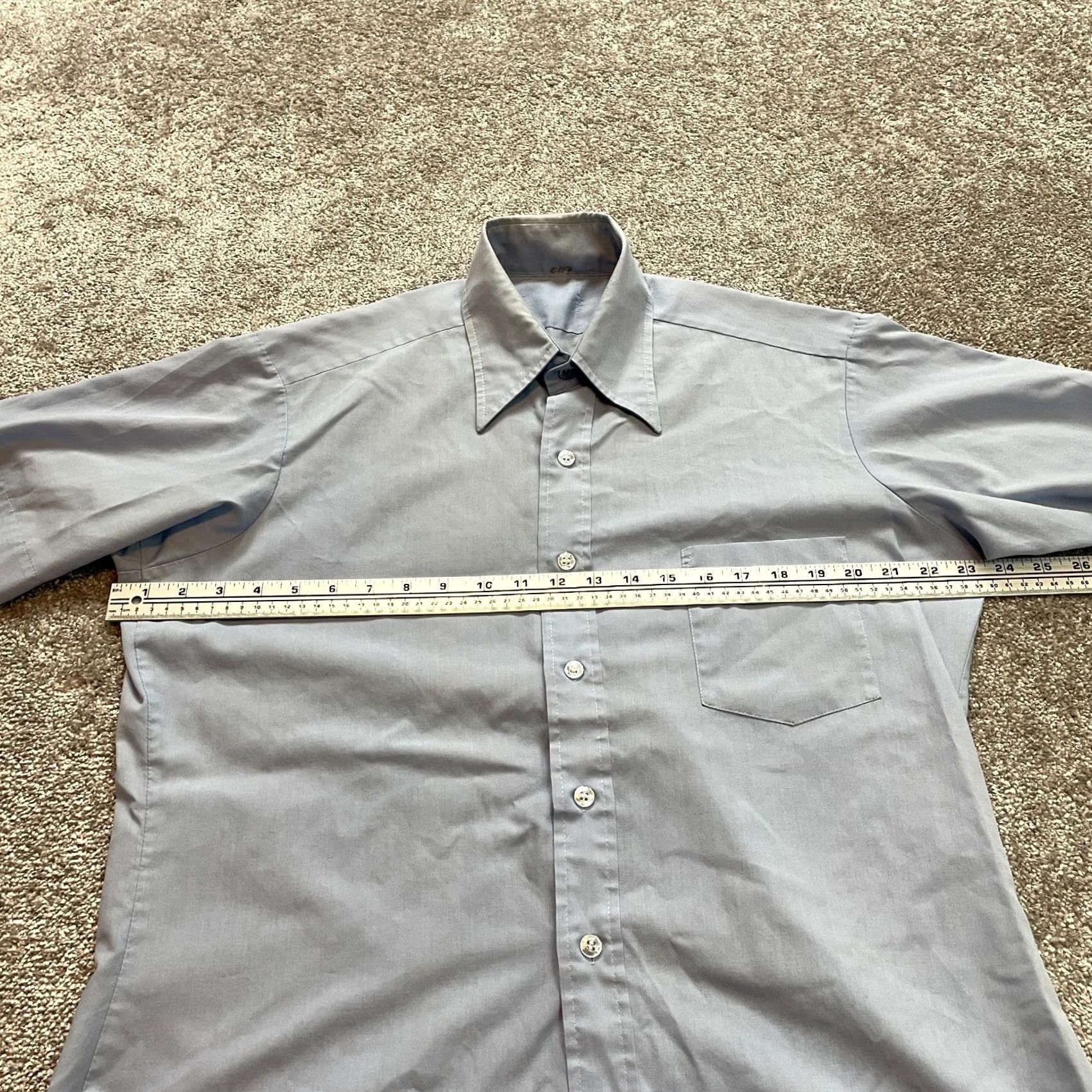 Vintage VINTAGE Unbranded Button-Up Shirt Mens L Blue Short Sleeve Collared Pocket Tee Shirt Shirt Size US L / EU 52-54 / 3 - 4 Thumbnail