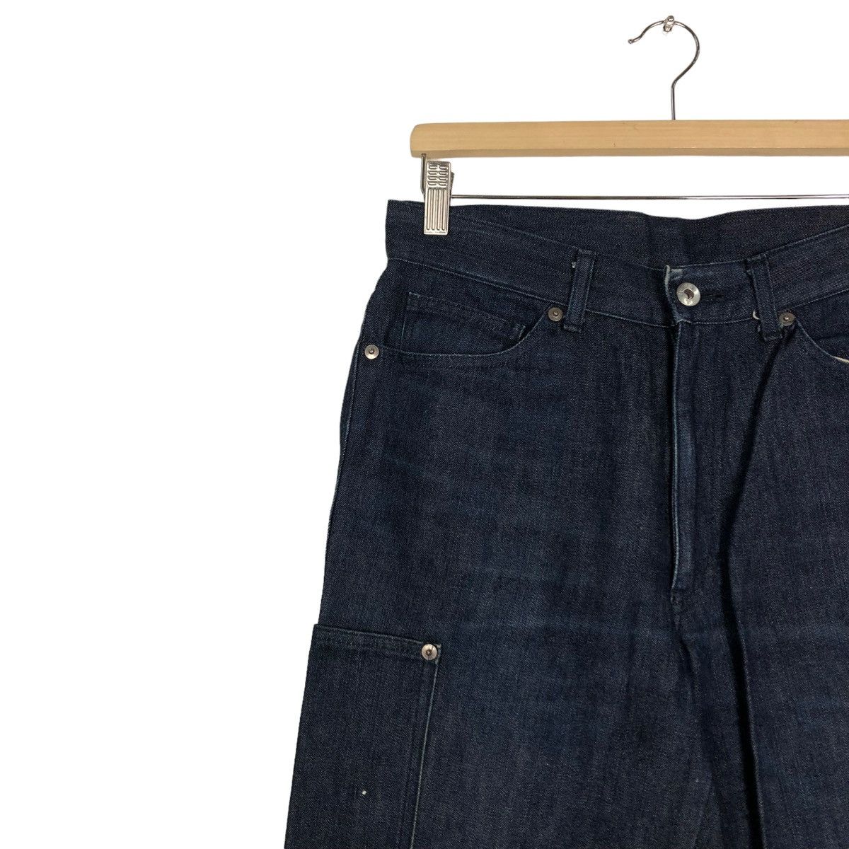 Issey Miyake 🔥Vintage Indigo Blue Denim Bush Pants Pocket Monkey Japan Size US 29 - 7 Thumbnail