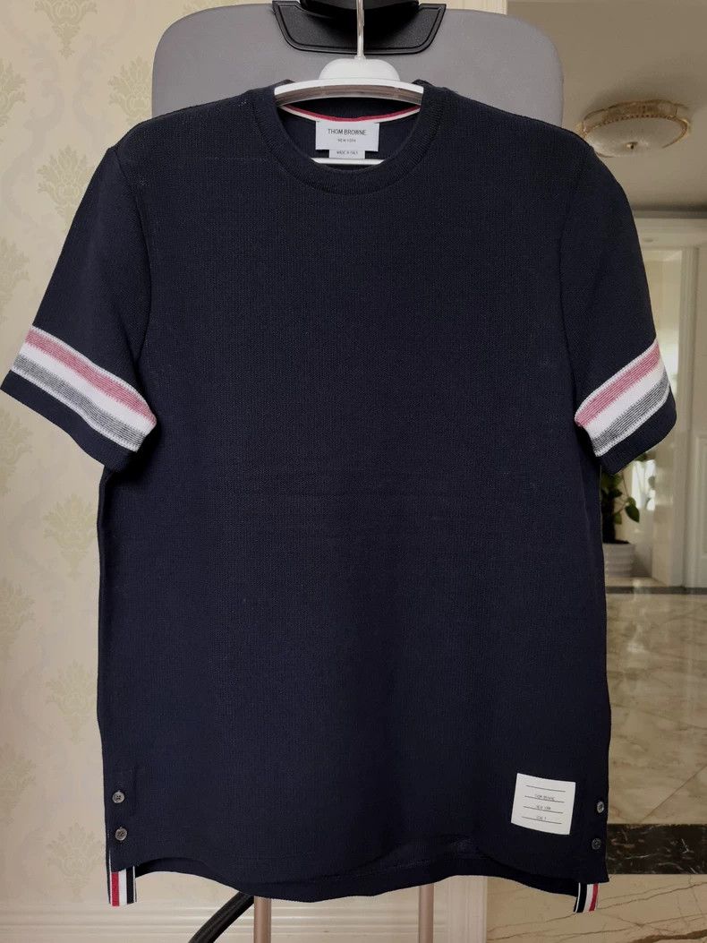 Thom Browne Thom Browne Cotton knit POLO shirt Size US L / EU 52-54 / 3 - 1 Thumbnail