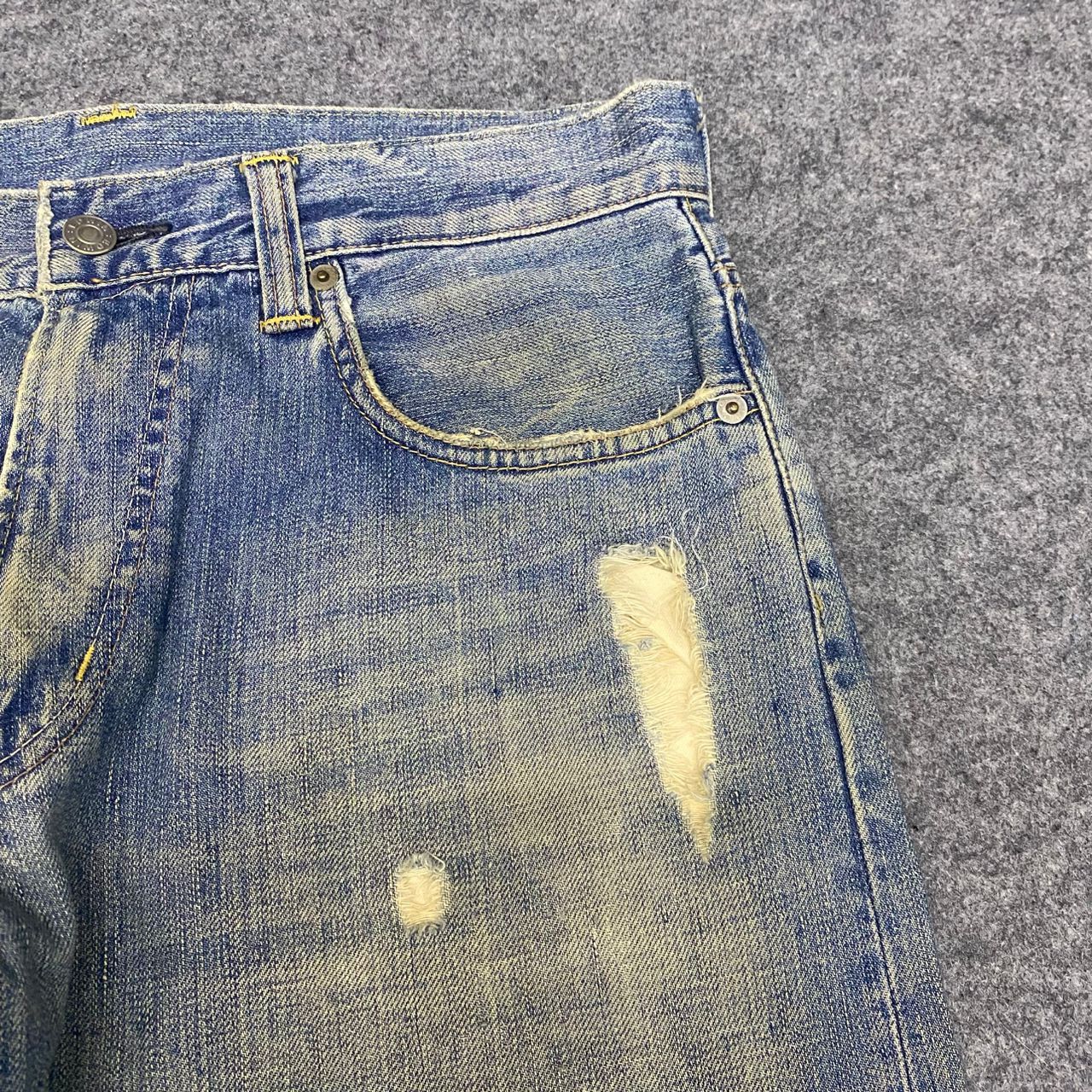If Six Was Nine Vintage Edwin 504 Distressed Denim Kurt Cobain Style Size US 33 - 9 Thumbnail