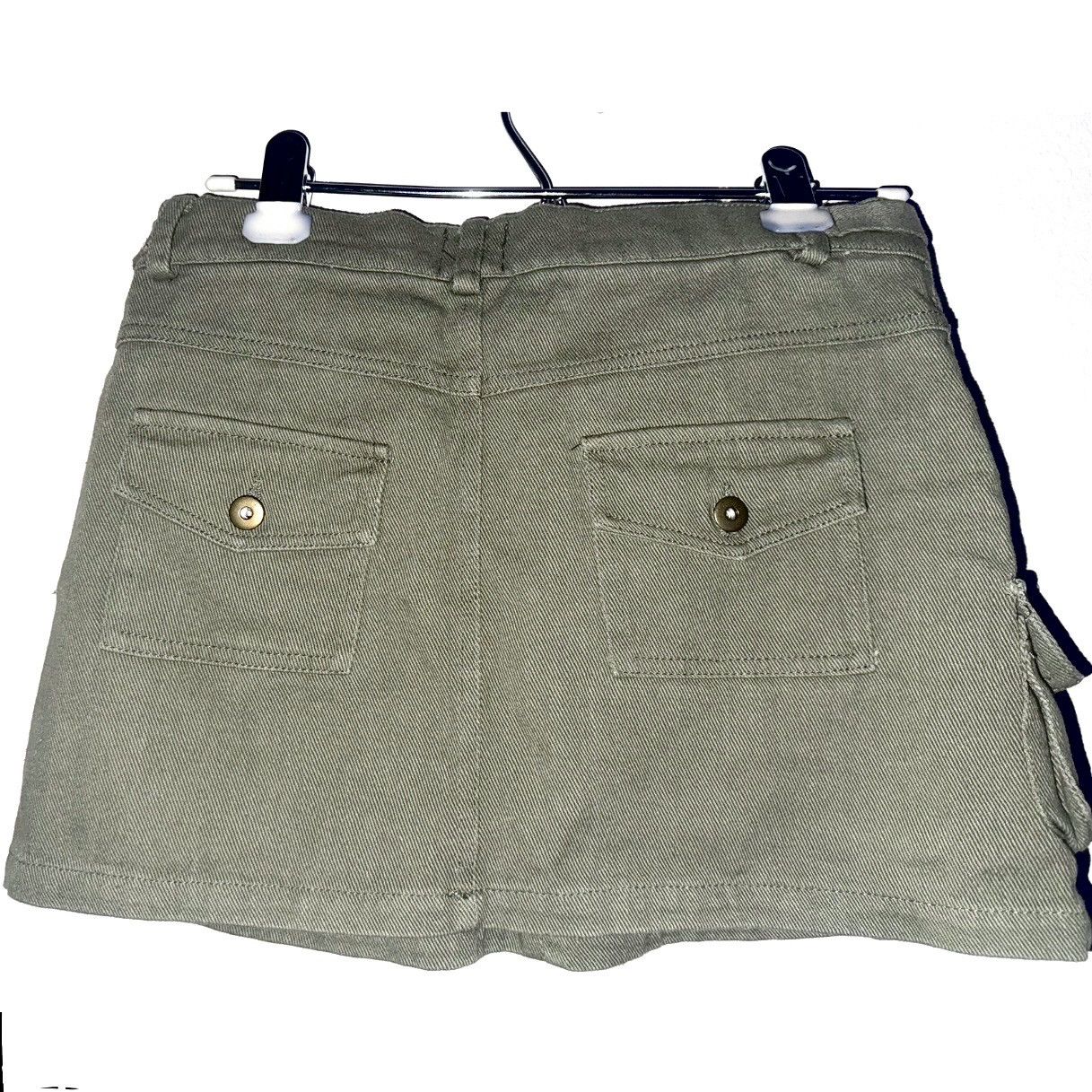 Japanese Brand × Vintage Princess Polly XX Size 4 Womens Olive Green Cargo Mini Skirt Size 27" / US 4 / IT 40 - 6 Thumbnail