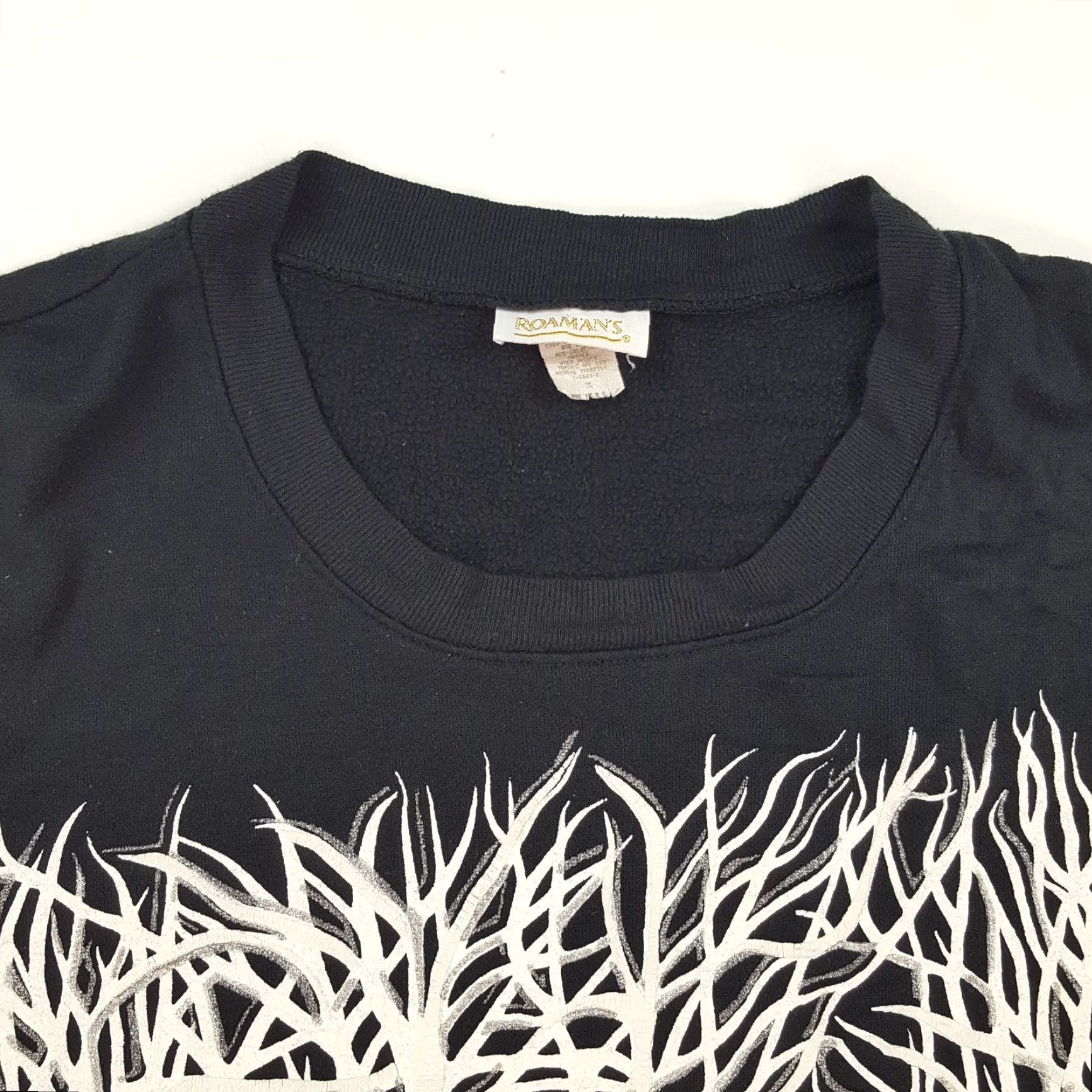Vintage VINTAGE Roaman's Sweatshirt Black Crewneck 3X Unisex Adults 90s Winter Trees Snow Nature Holiday Graphic Print Size US XXL / EU 58 / 5 - 3 Thumbnail