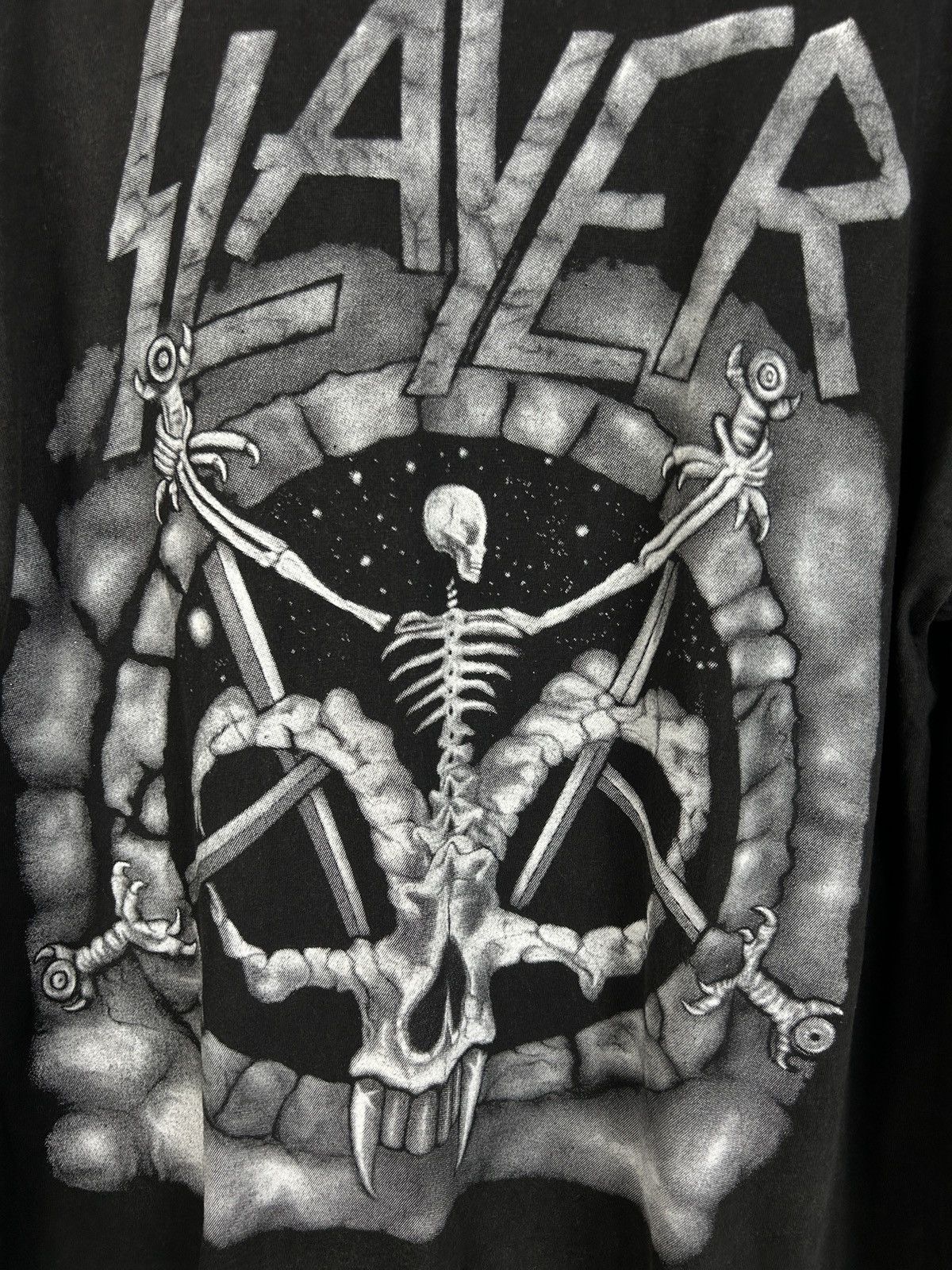 Band Tees 90s Slayer 1996 Airbrush Demon Rock Eagle Band Long Sleeve Size US M / EU 48-50 / 2 - 9 Thumbnail