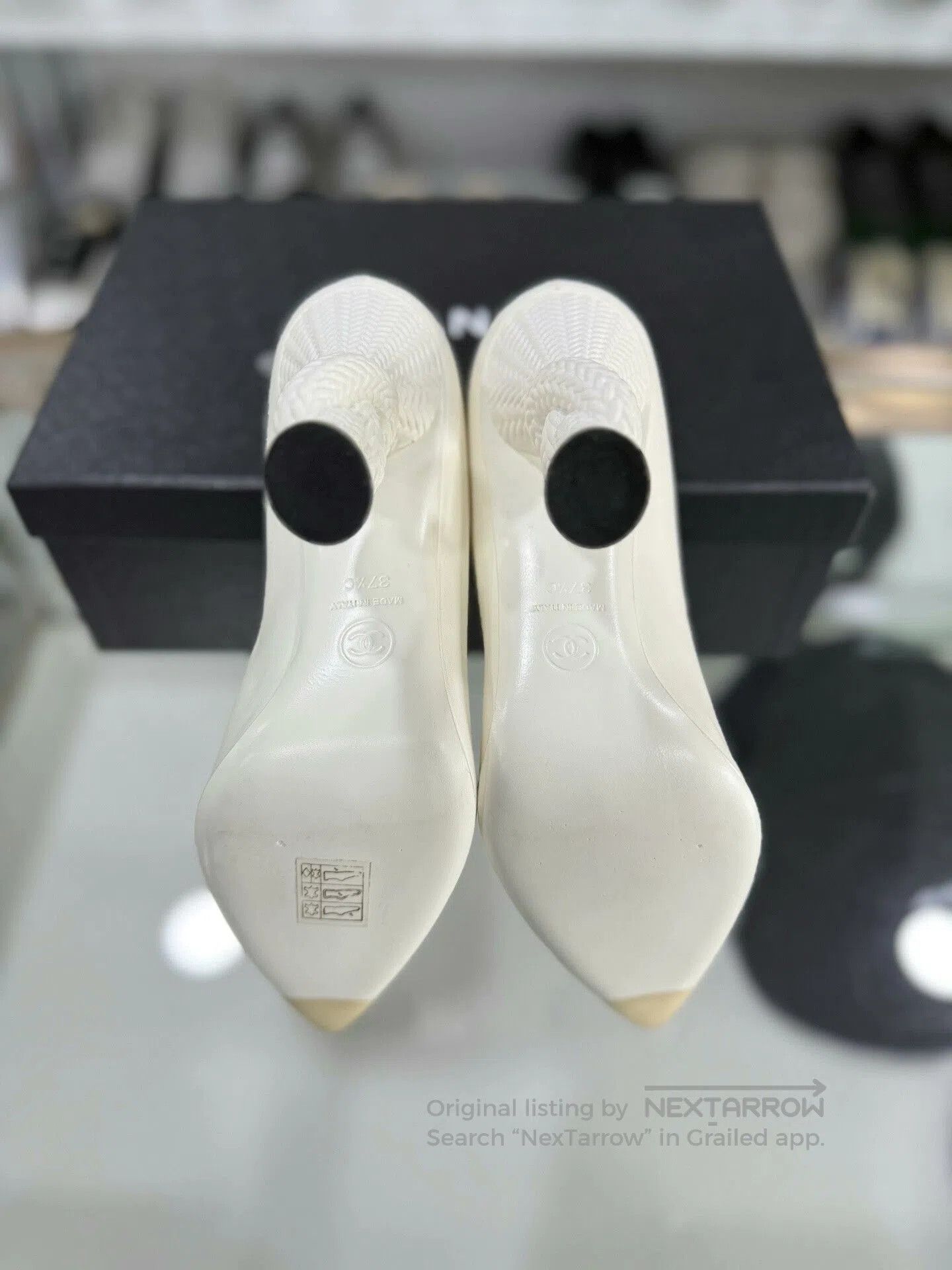 Chanel Chanel Black and White Heels Size 37.5. Size US 6.5 / IT 36.5 - 4 Thumbnail