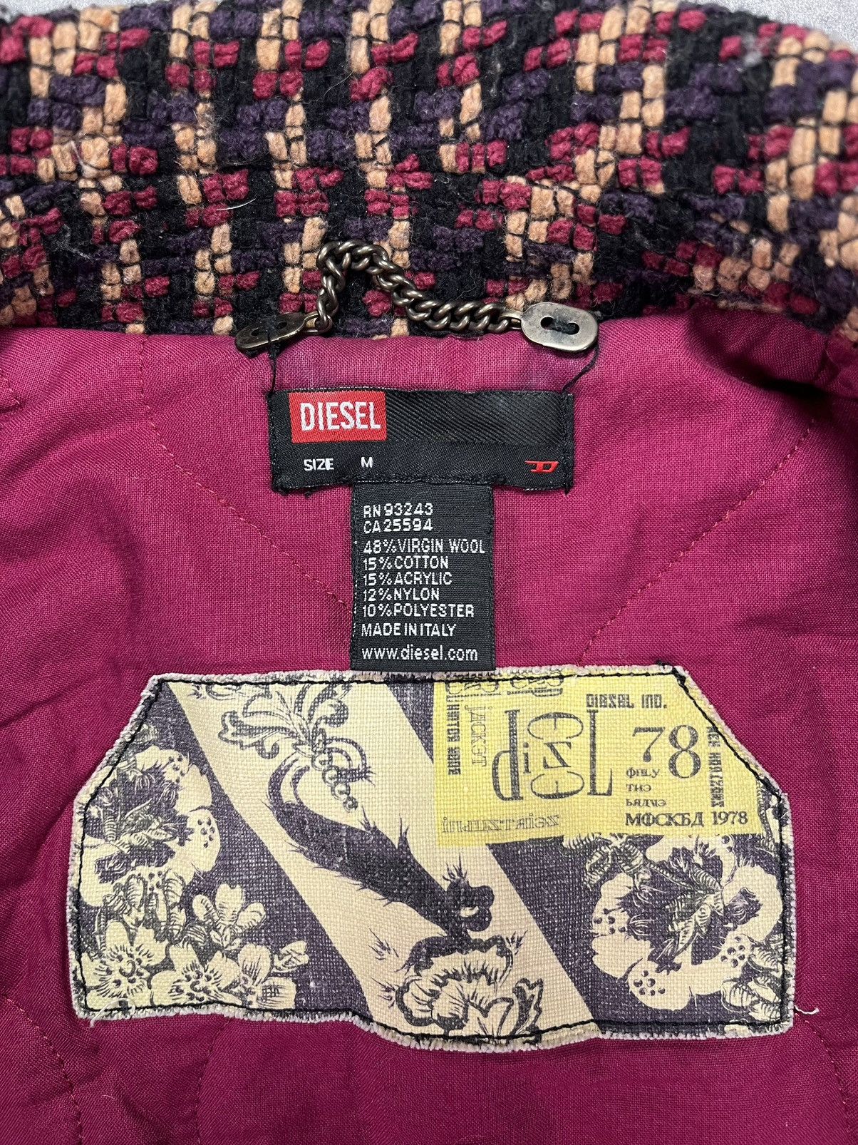 Diesel 00s Diesel Tweed Assymetrical Leather Straps Moto Jacket M Size M / US 6-8 / IT 42-44 - 14 Thumbnail