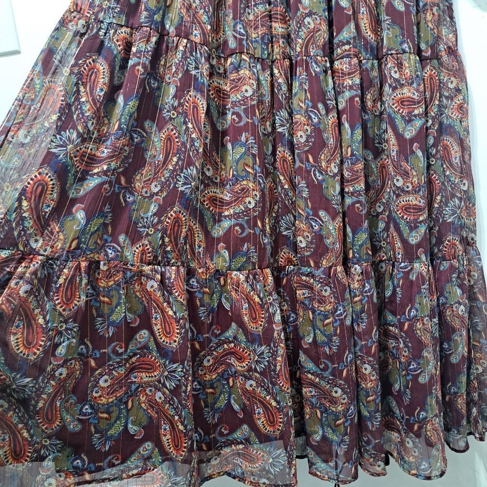Other Girl Soul Tiered Paisley Print Western Cottagecore Maxi Dres Size 3XL / US 20-22 - 6 Thumbnail