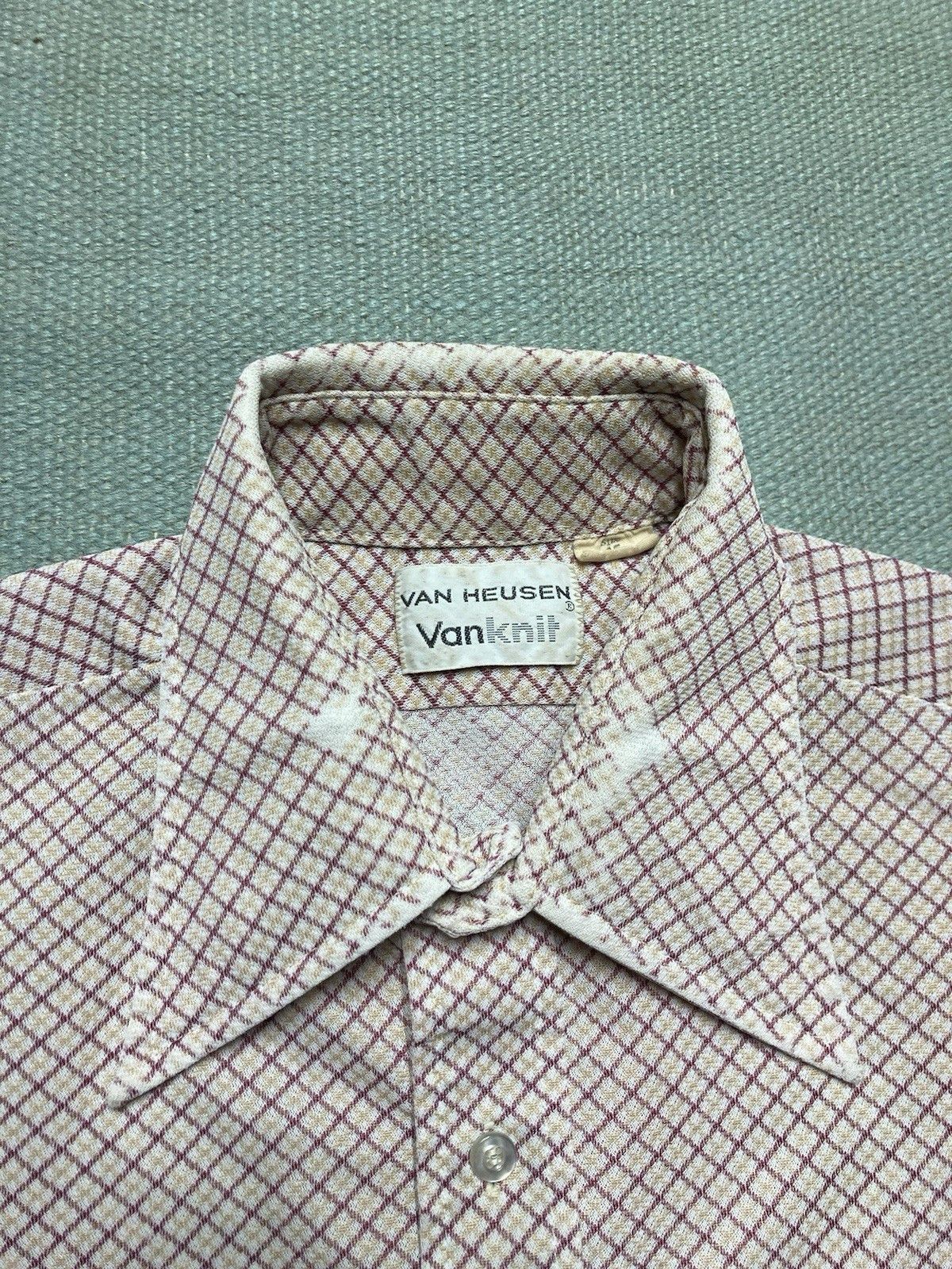 Van Heusen × Vintage 60s button shirt van heusen knit polyeste thin dagger medium Size US M / EU 48-50 / 2 - 5 Thumbnail