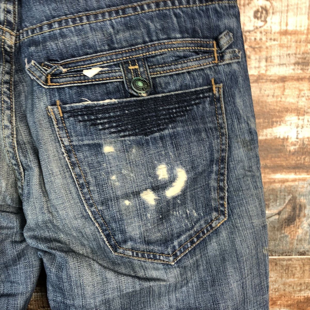 Jimmy Taverniti DLL Jimmy Taverniti Blue Distressed Denim Pants #C135 Size US 31 - 20 Thumbnail