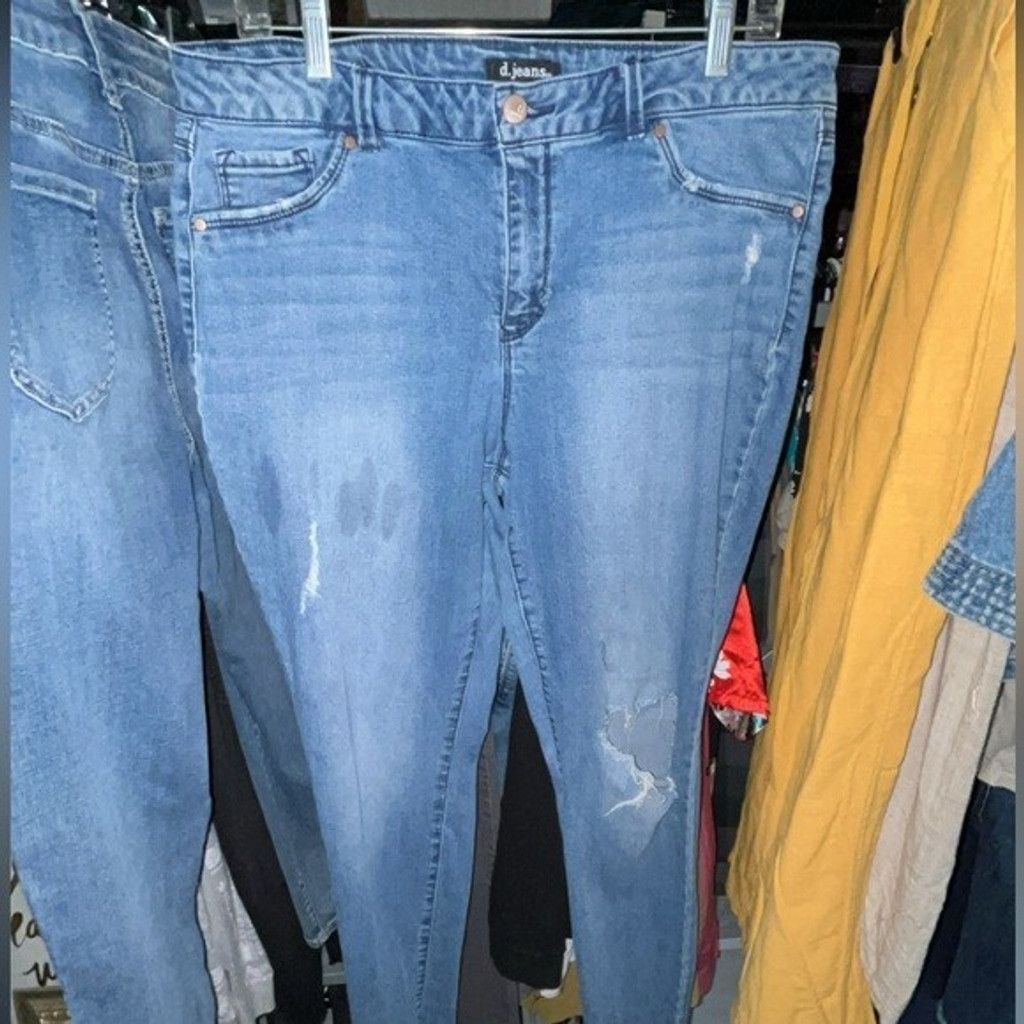 Other d jeans womens distressed and stained blue jeans Size 38" / US 16 / IT 52 - 2 Thumbnail