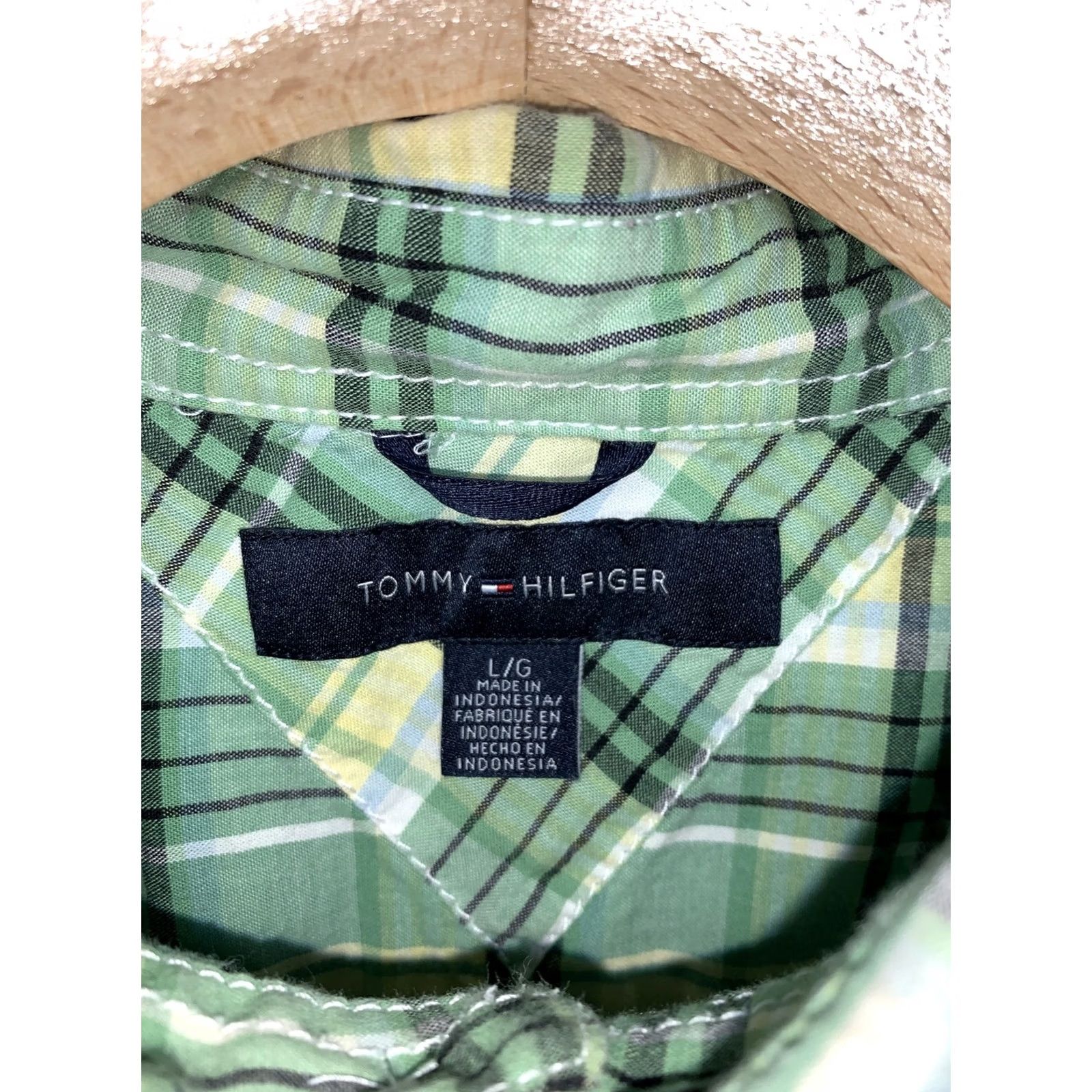 Tommy Hilfiger VINTAGE Tommy Hilfiger Men’s L Green Plaid Short Sleeve Button-Down Shirt-4108 Size US L / EU 52-54 / 3 - 4 Thumbnail