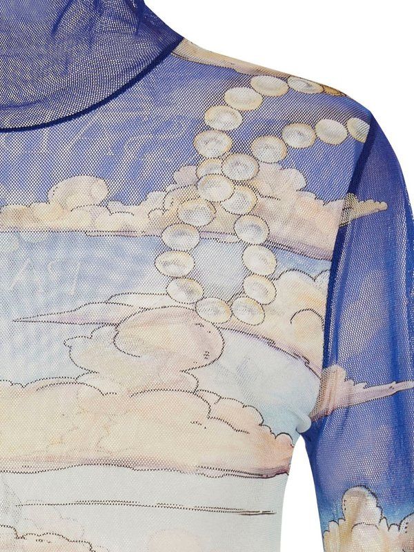 Casablanca o1mle0326 Printed Mesh Top High Neck In Multicolor Size US XS / EU 42 / 0 - 3 Thumbnail
