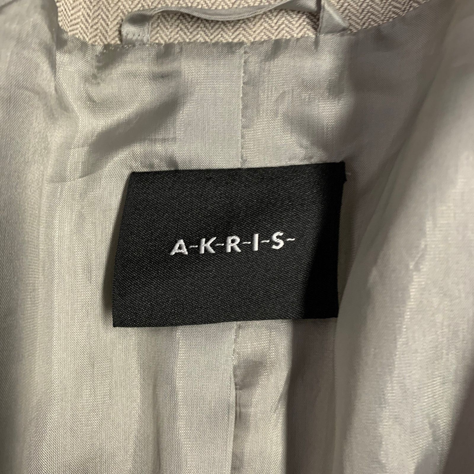 Akris AKRIS Size 8 Grey Taupe Viscose Herringbone Raw Edge Blazer Size M / US 6-8 / IT 42-44 - 6 Thumbnail