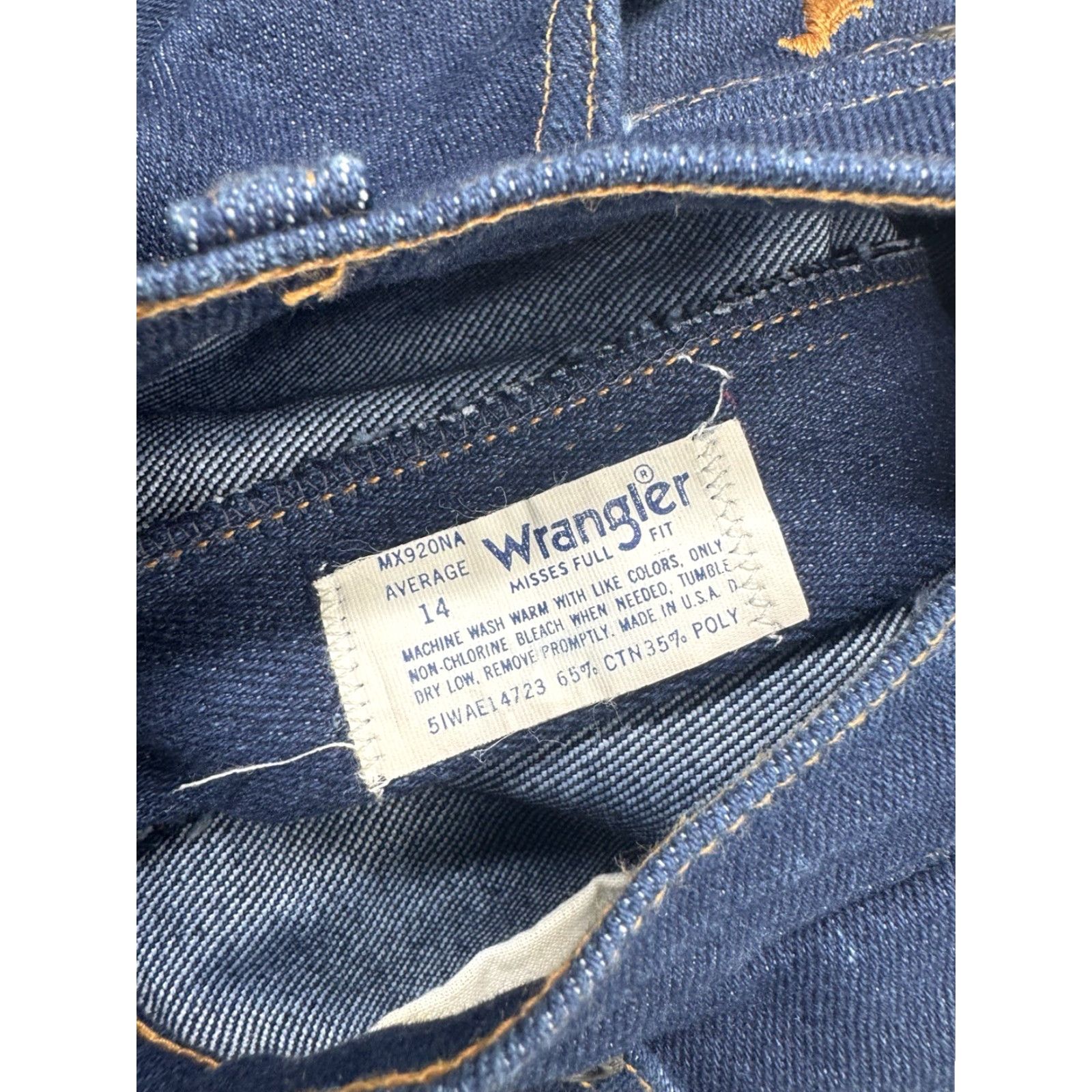 Wrangler VINTAGE Wrangler Misses Jeans 14 Blue Full Fit High Rise Denim Pony VTG 80s 30x32 Women Jeans Size 36" / US 14 / IT 50 - 6 Thumbnail